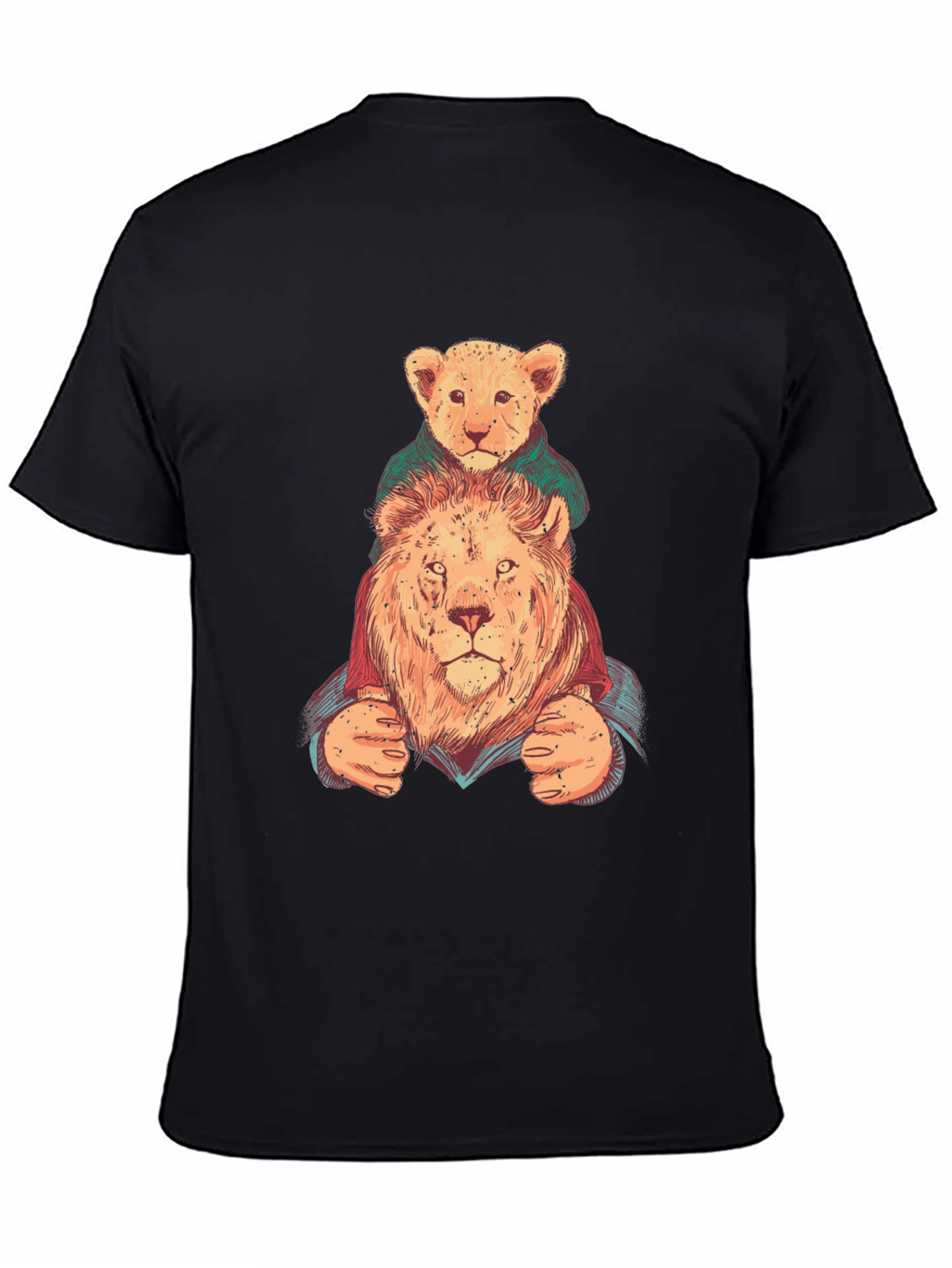 Lion & Cub Graphic Tee - Black