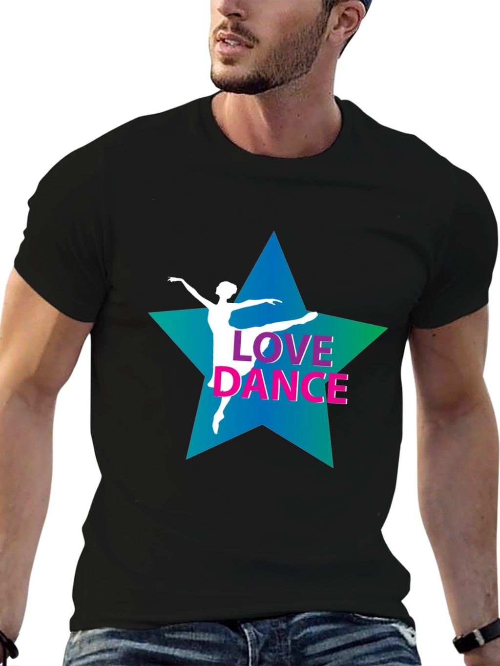 Love Dance Graphic Tee - Black Cotton T-Shirt
