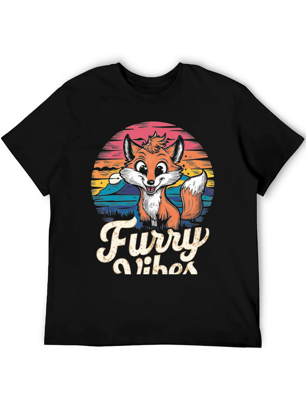 Furry Vibes T-Shirt - Cute Fox Design