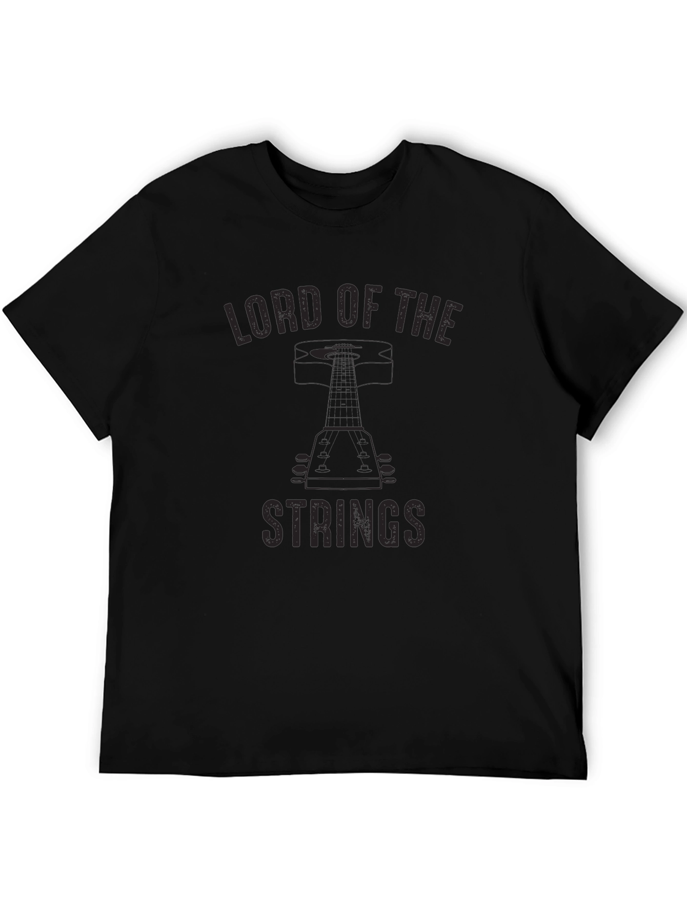 Lord of the Strings Graphic Tee - Black Guitar T-Shirt