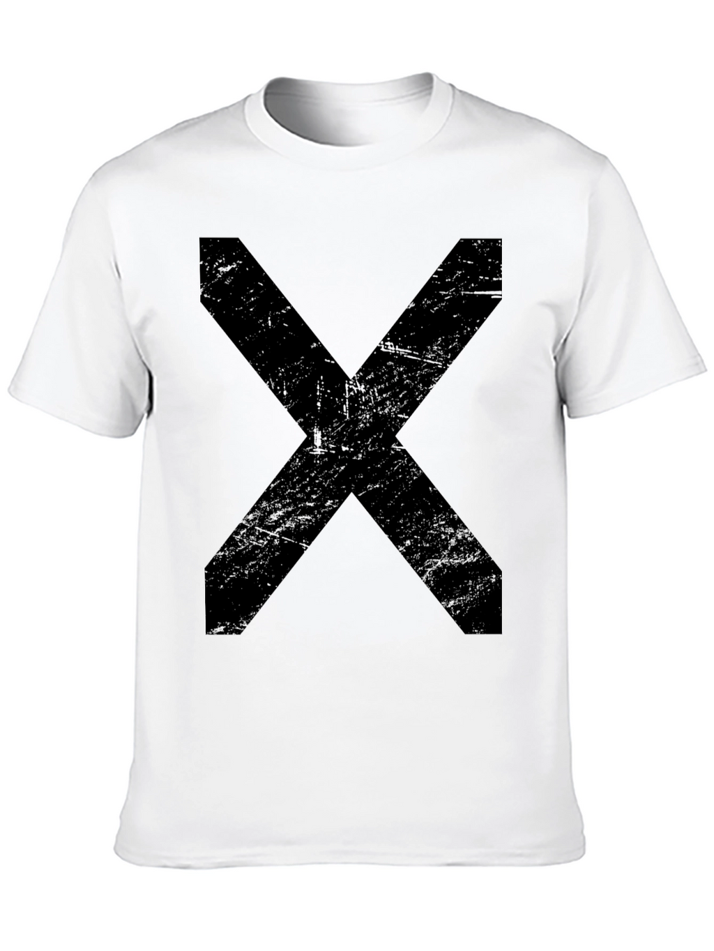 Mens Black T-Shirt with Bold X Design