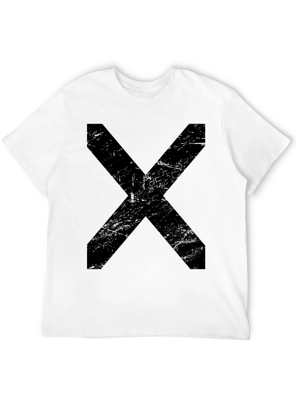Mens Black T-Shirt with Bold X Design