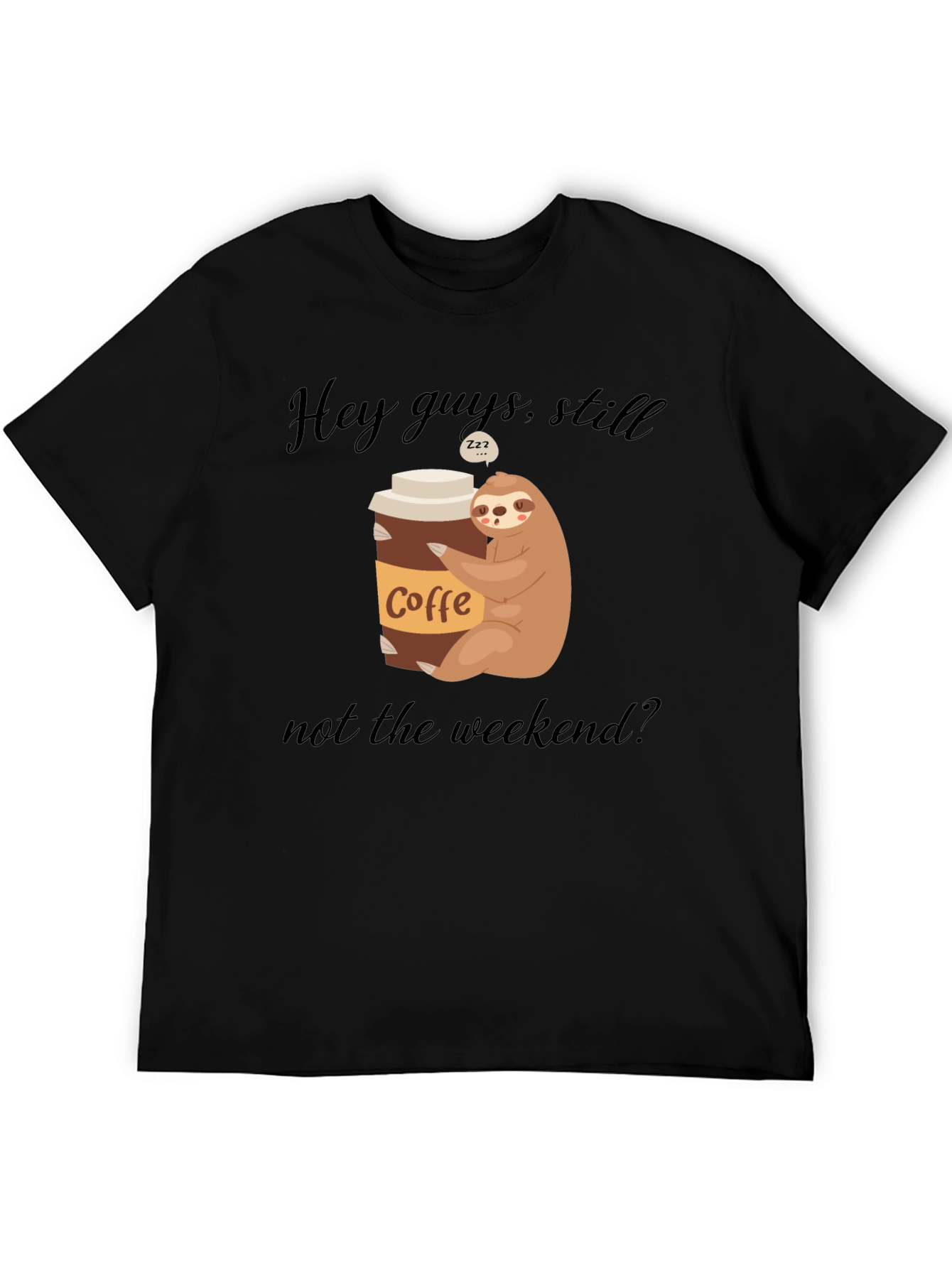 Coffee Sloth Graphic Tee - Weekend Vibes