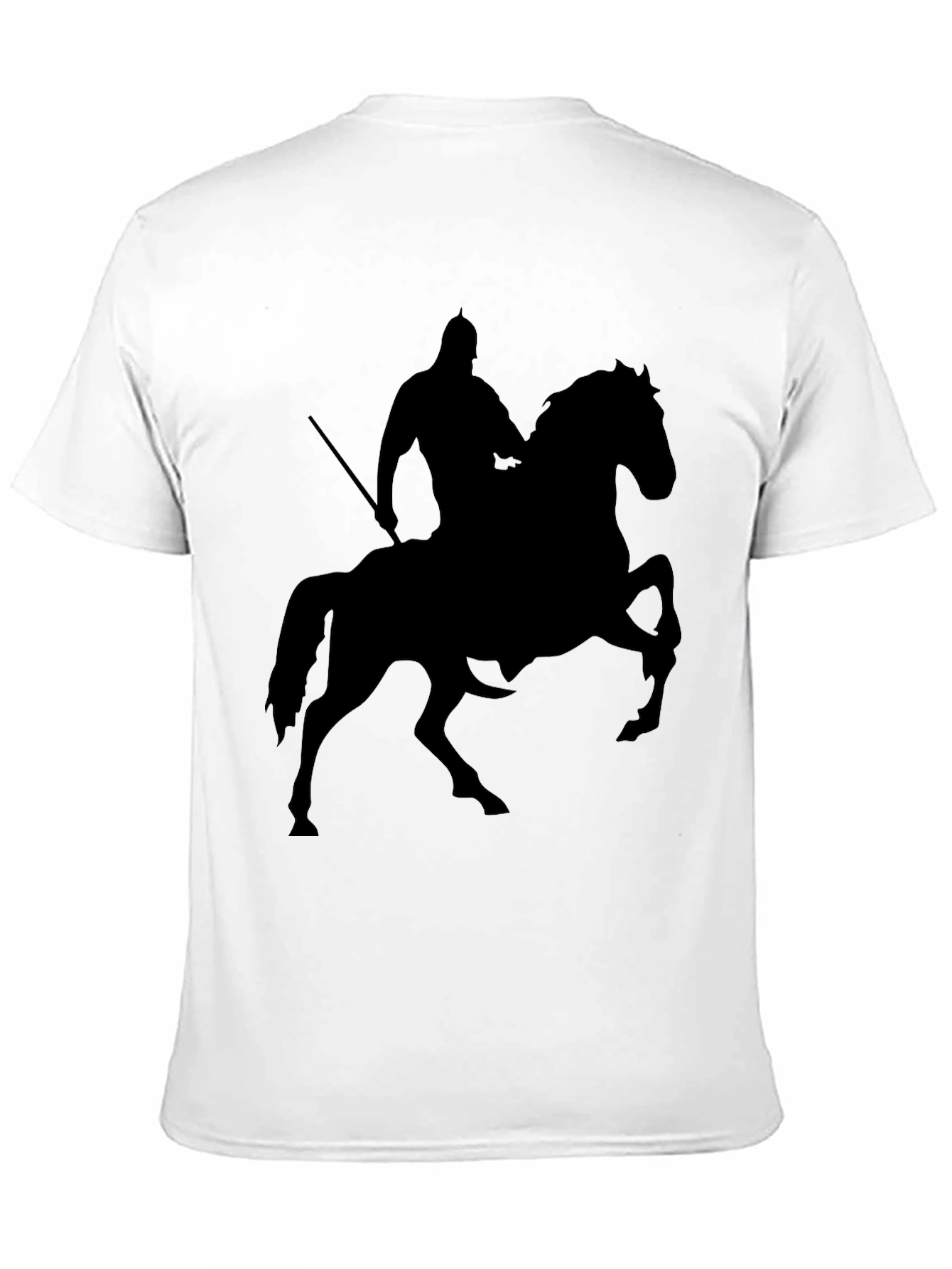Knight on Horse Silhouette T-Shirt - Black