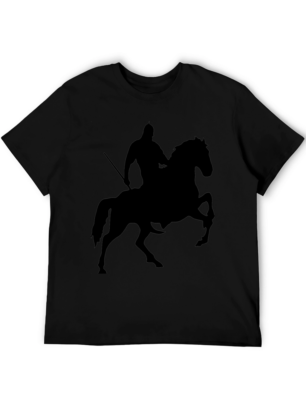 Knight on Horse Silhouette T-Shirt - Black