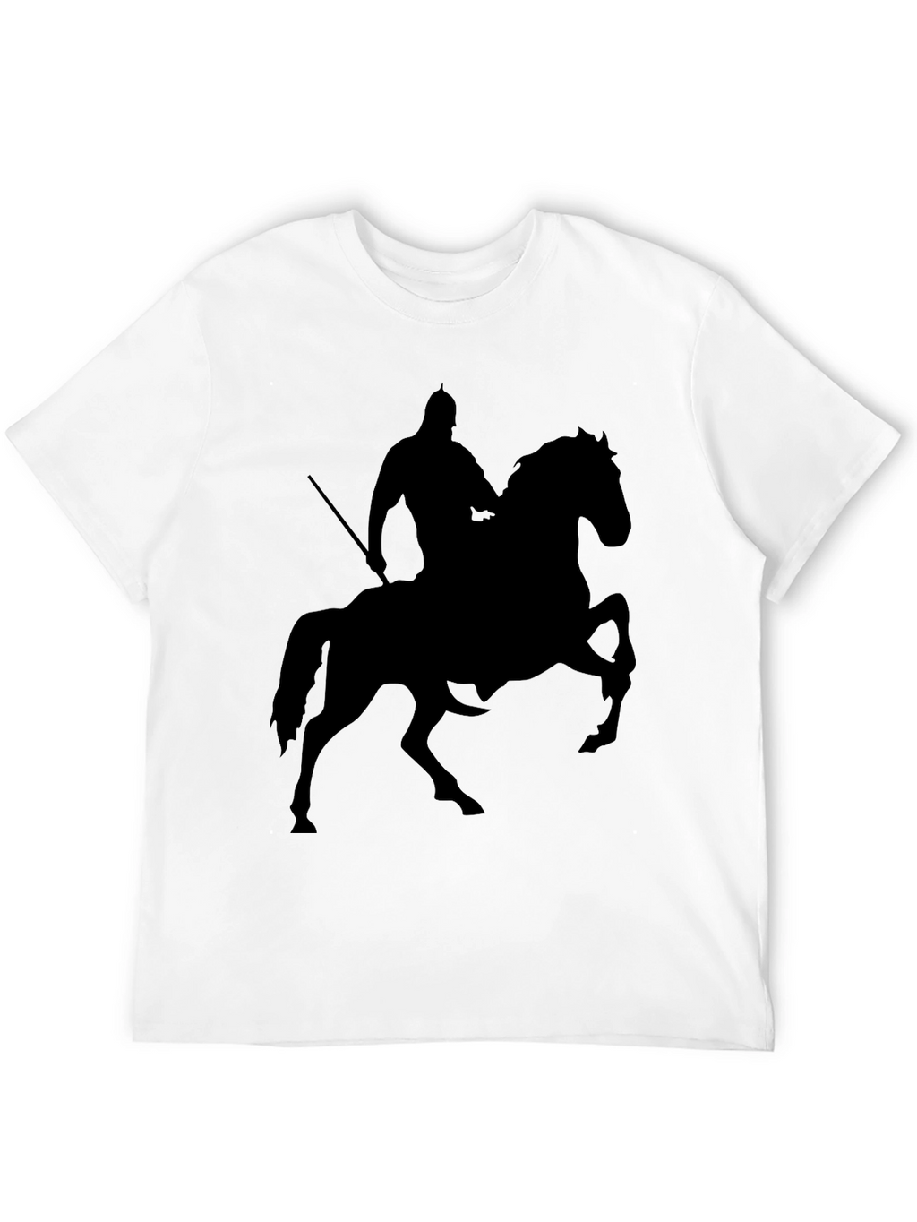 Knight on Horse Silhouette T-Shirt - Black