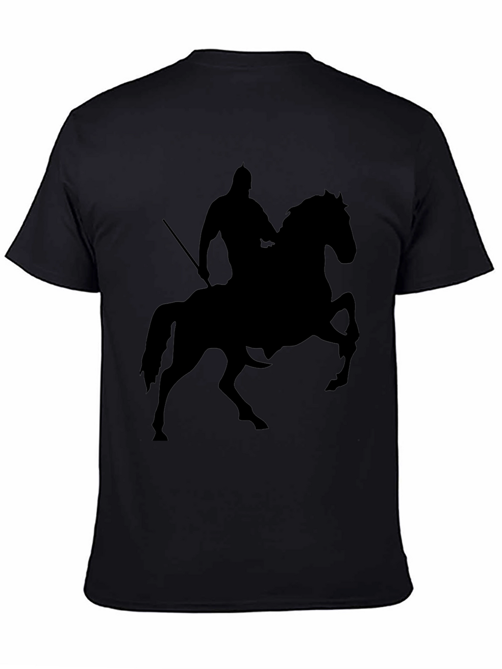 Knight on Horse Silhouette T-Shirt - Black