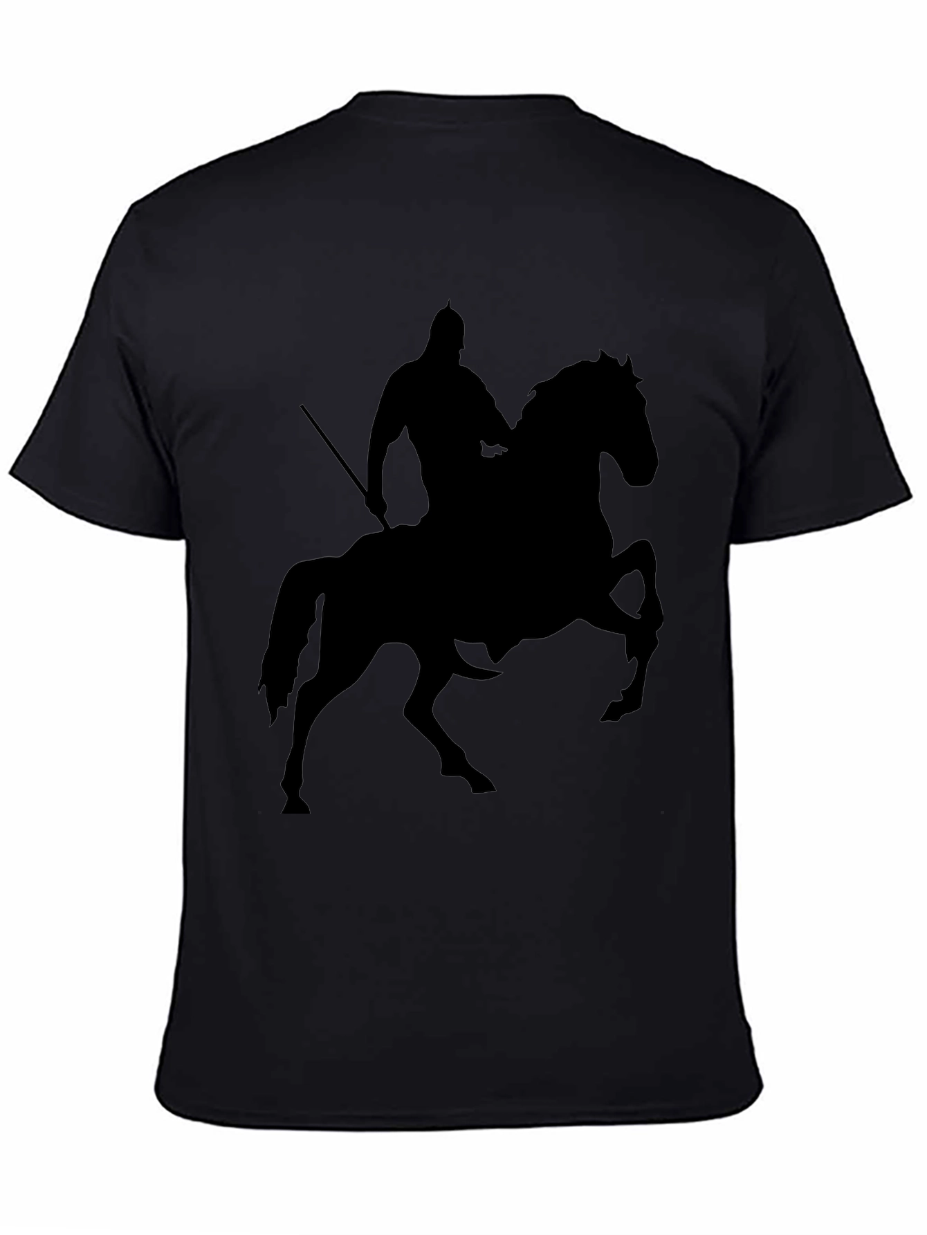 Knight on Horse Silhouette T-Shirt - Black