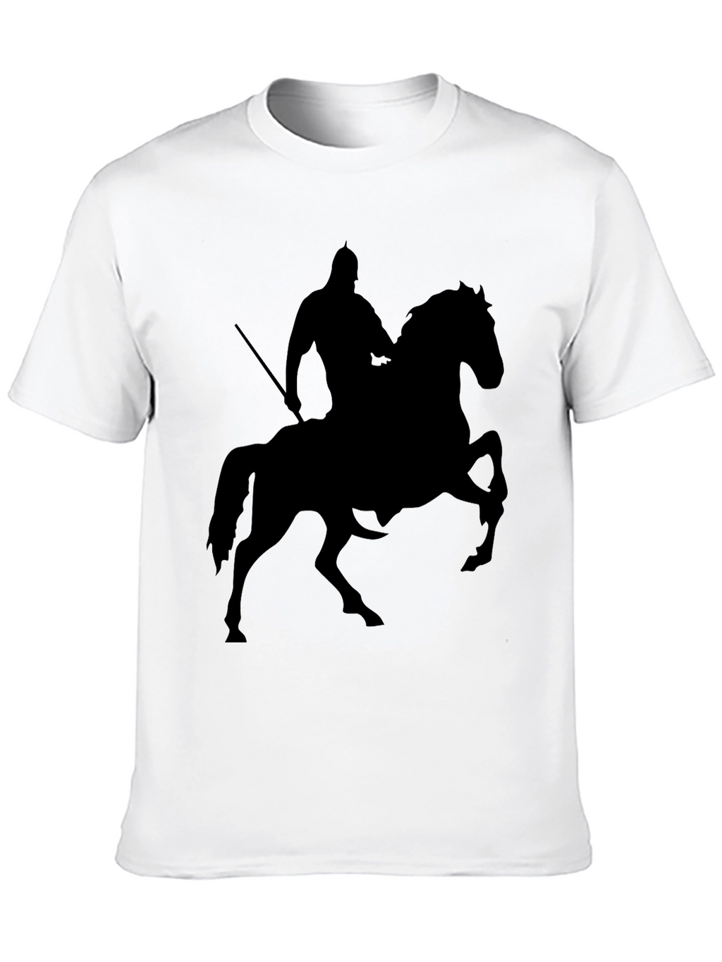 Knight on Horse Silhouette T-Shirt - Black