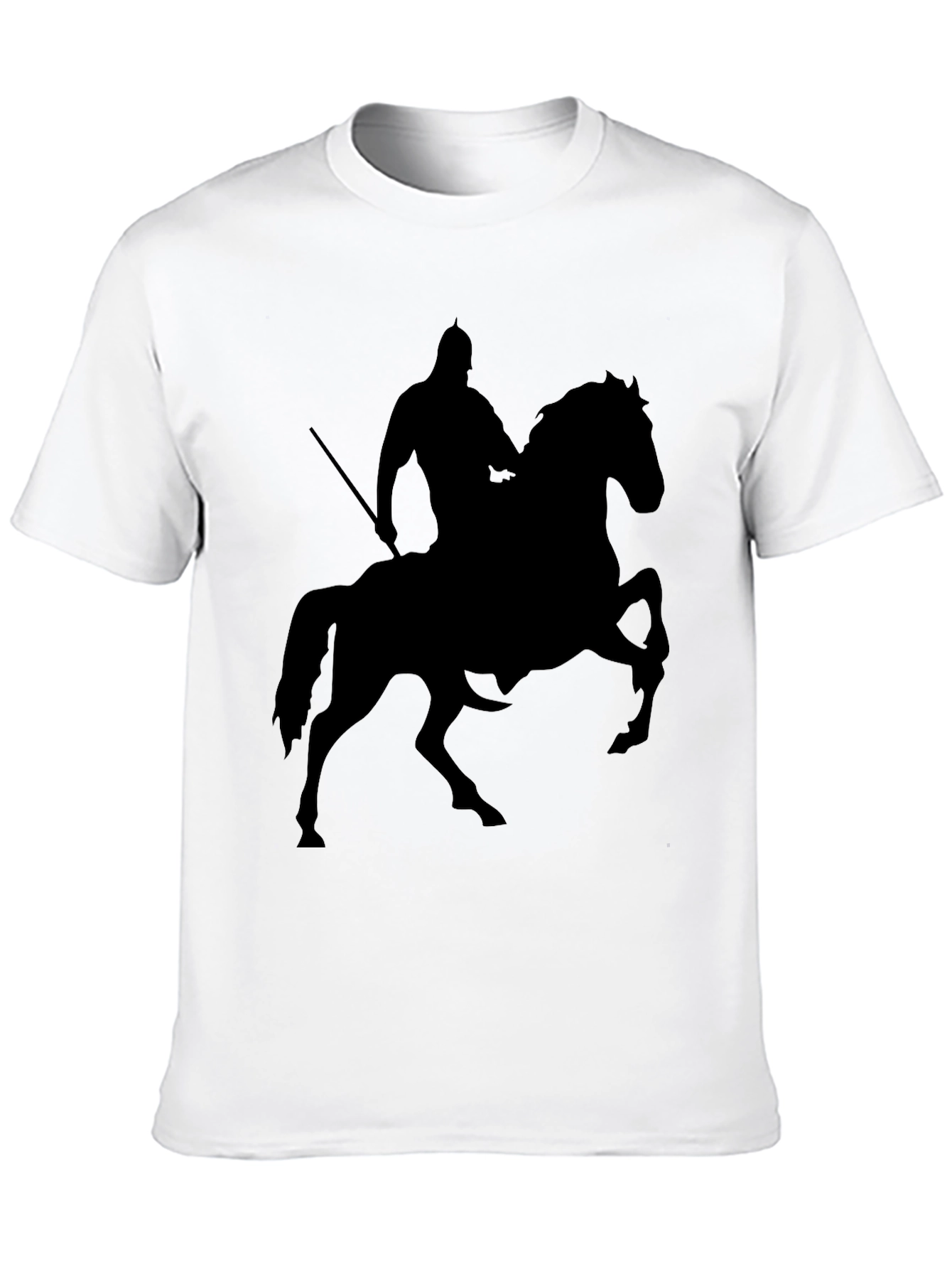 Knight on Horse Silhouette T-Shirt - Black