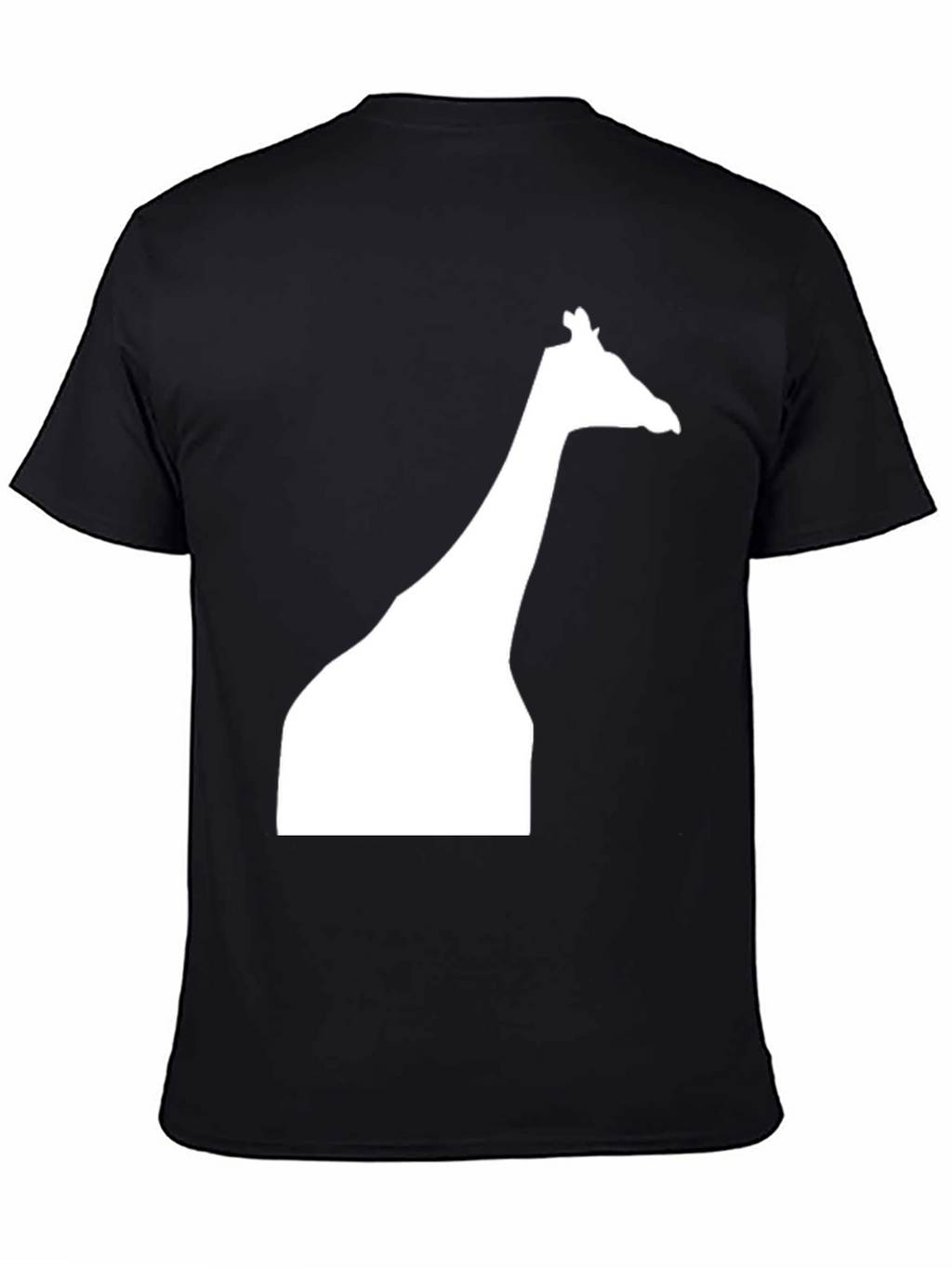 Giraffe Silhouette Graphic Tee - Black Cotton Casual Shirt