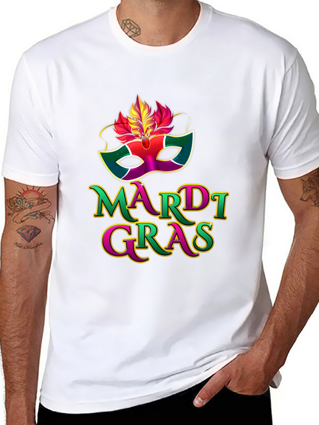 Mardi Gras Mask Graphic T-Shirt