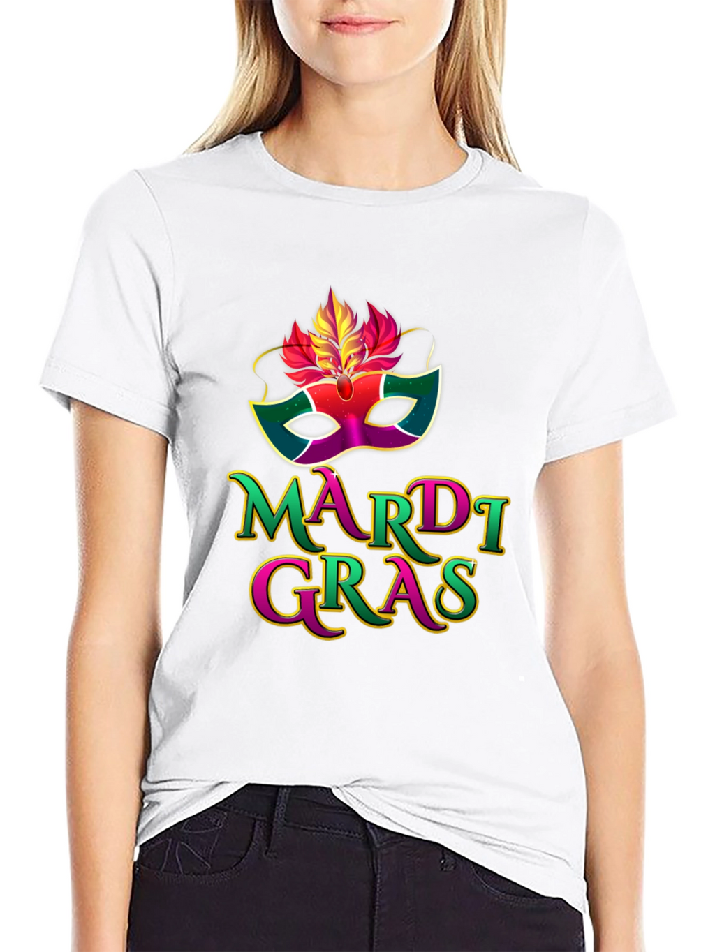 Mardi Gras Mask Graphic T-Shirt
