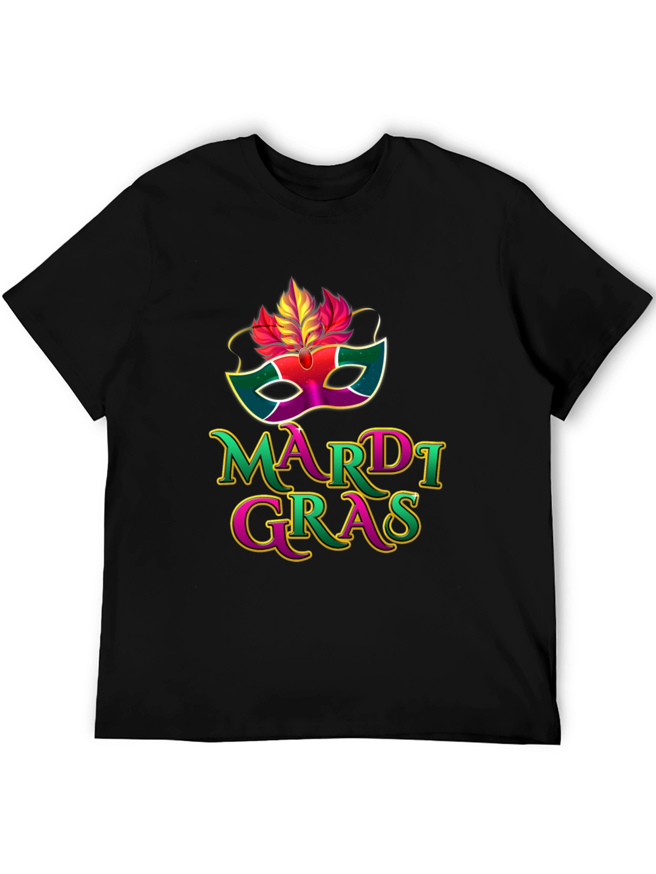 Mardi Gras Mask Graphic T-Shirt