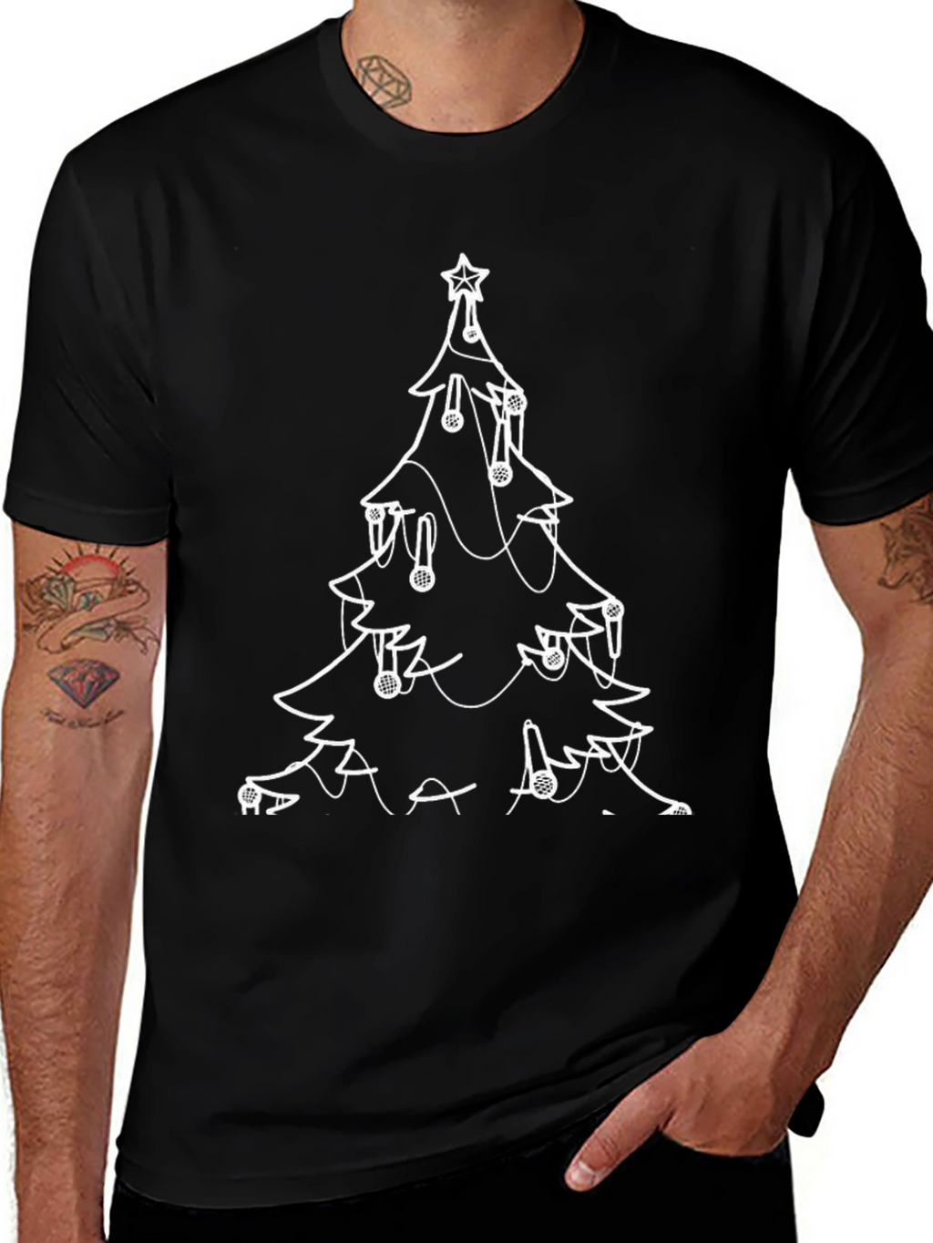 Christmas Tree Lights Graphic T-Shirt - Holiday Style