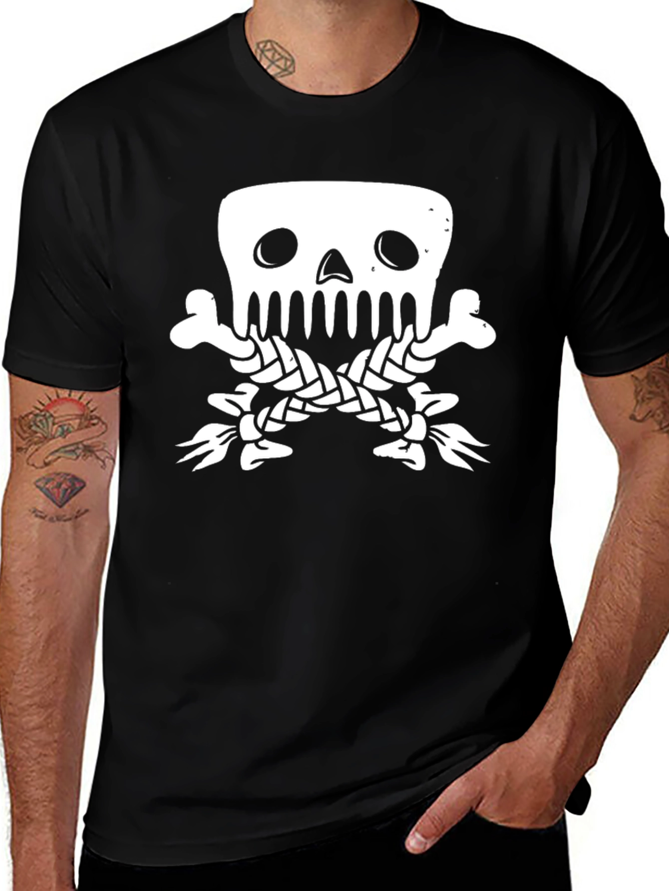 Skull & Crossbones Graphic Tee - Classic Black T-Shirt