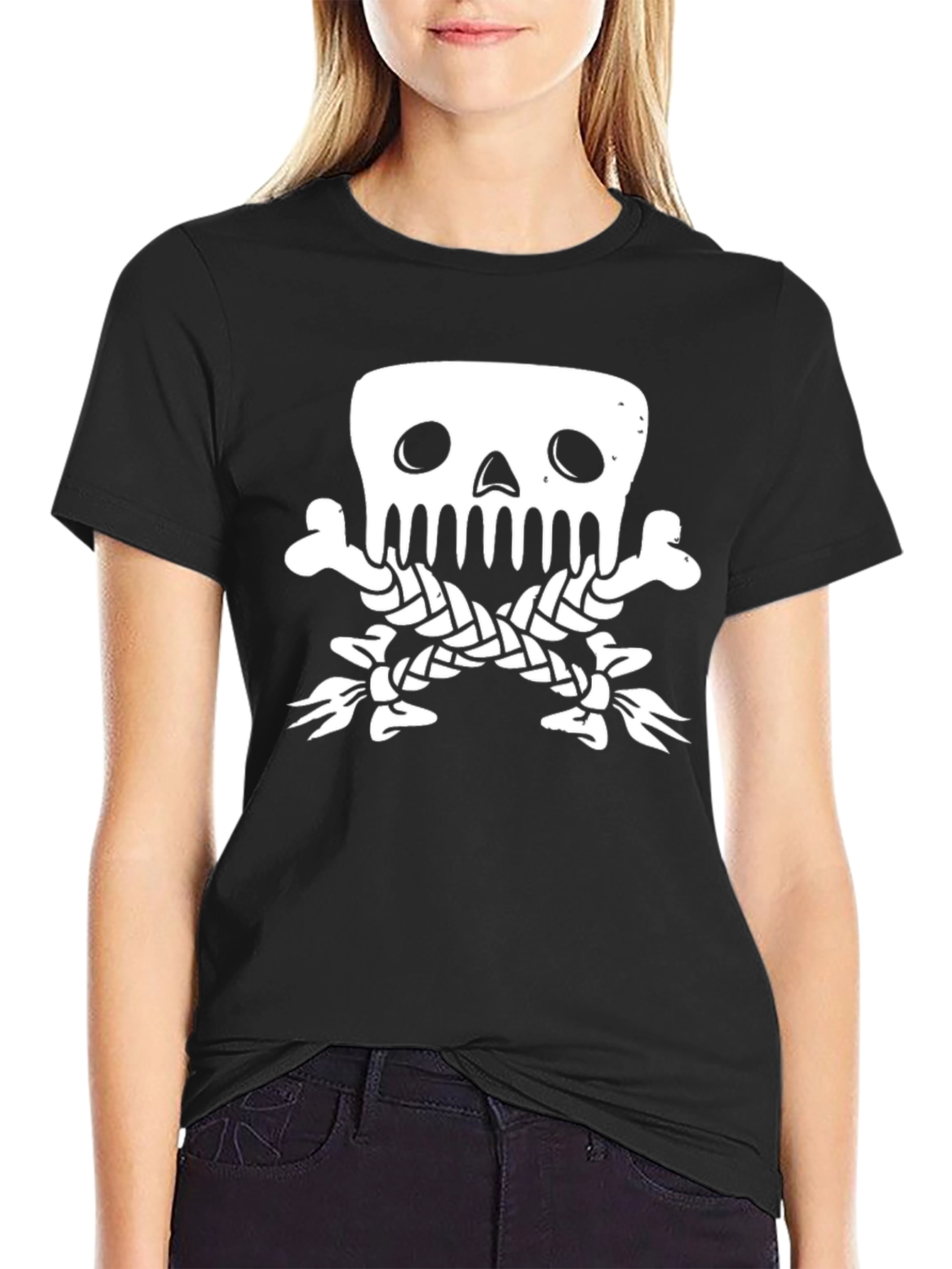 Skull & Crossbones Graphic Tee - Classic Black T-Shirt