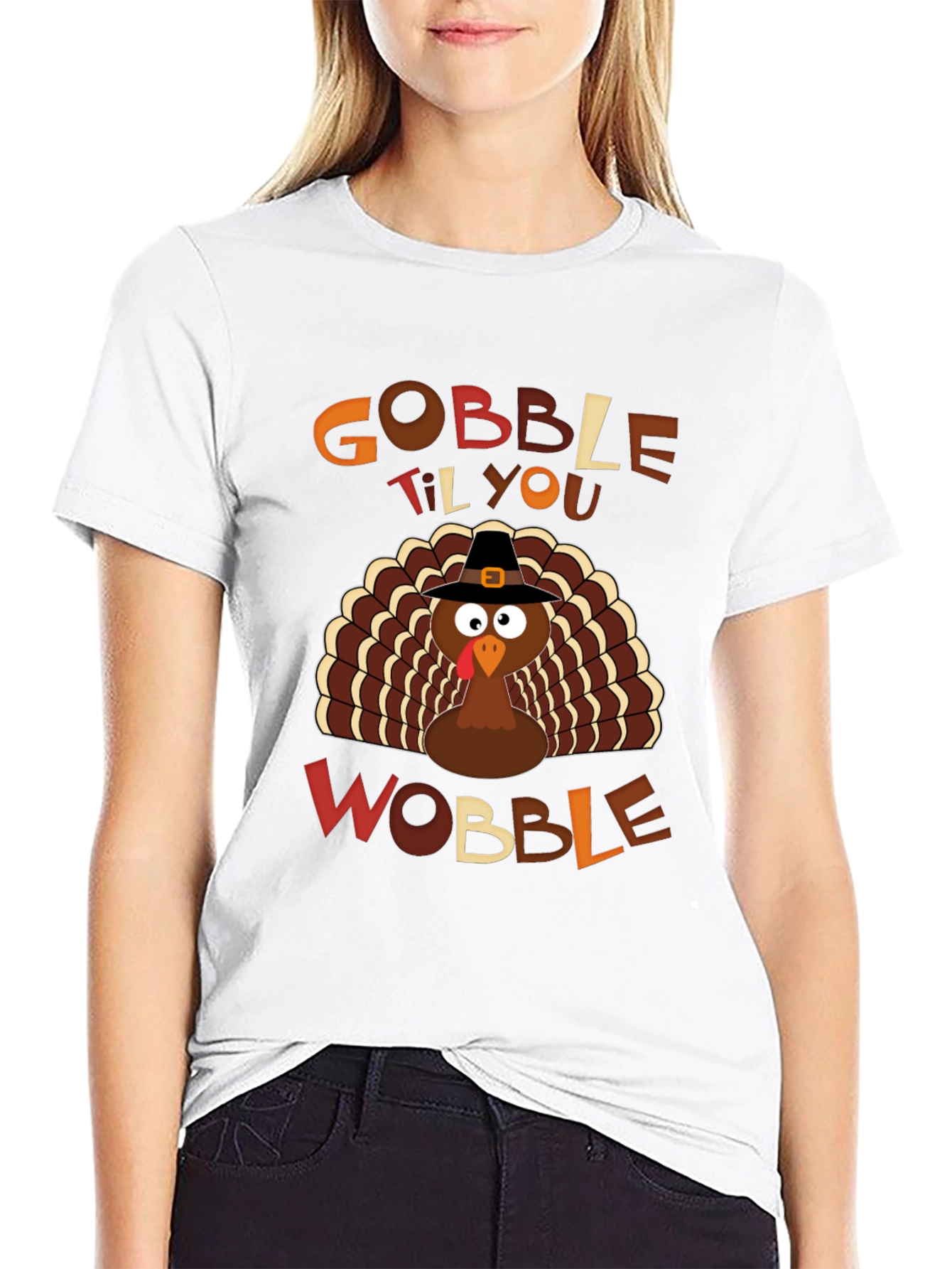 Gobble Til You Wobble Thanksgiving Turkey T-Shirt