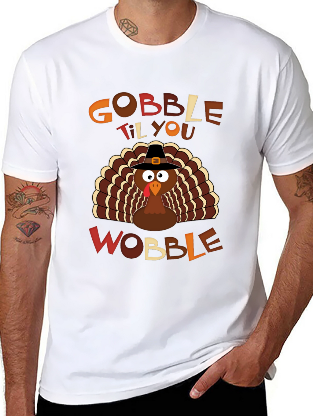 Gobble Til You Wobble Thanksgiving Turkey T-Shirt