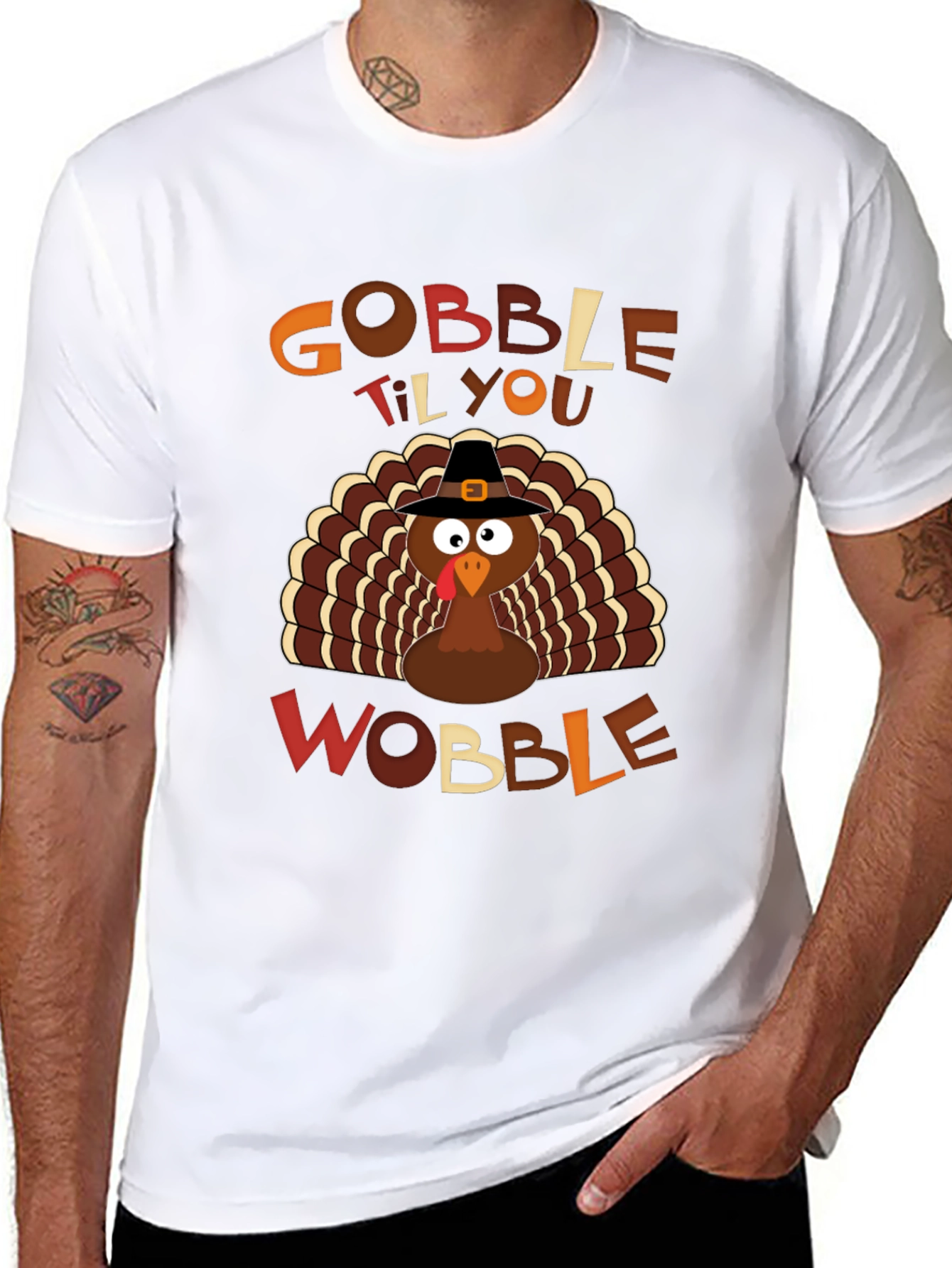 Gobble Til You Wobble Thanksgiving Turkey T-Shirt