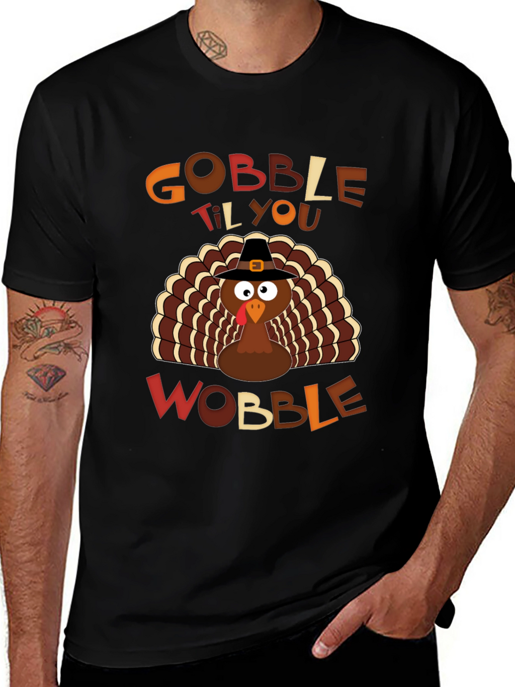 Gobble Til You Wobble Thanksgiving Turkey T-Shirt