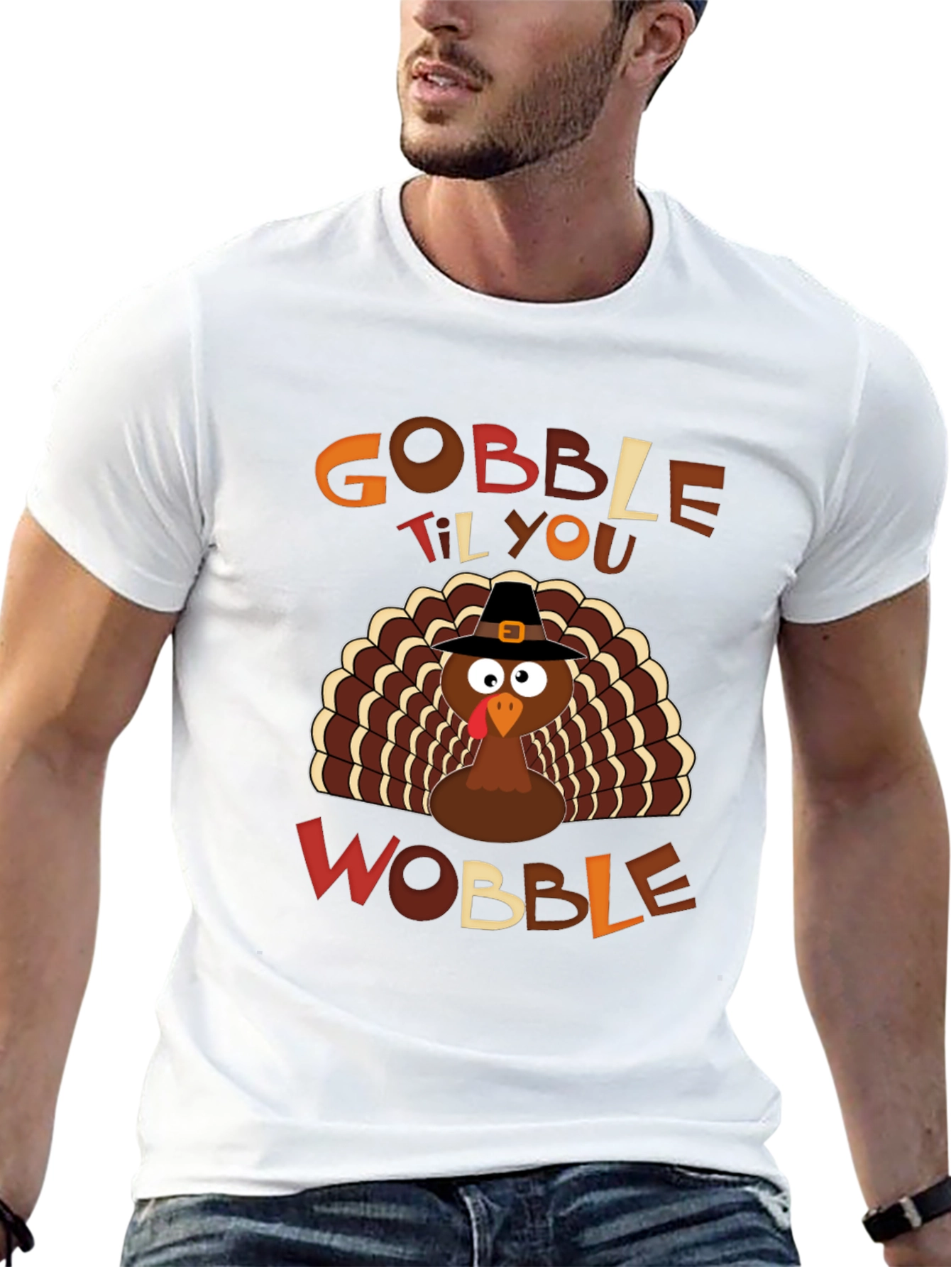 Gobble Til You Wobble Thanksgiving Turkey T-Shirt