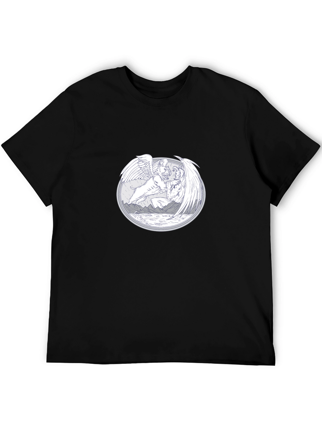 Unique Graphic T-Shirt - Mythical Winged Design