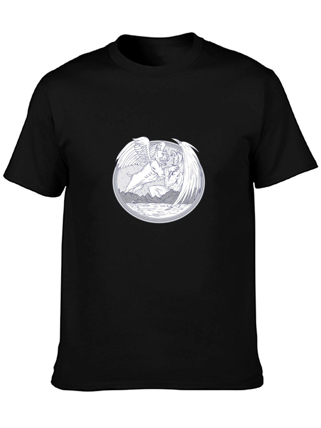 Unique Graphic T-Shirt - Mythical Winged Design