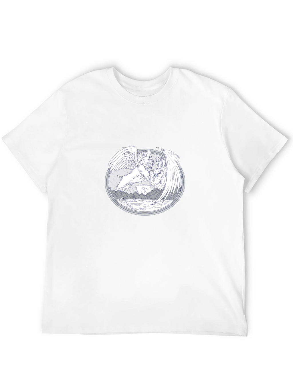 Unique Graphic T-Shirt - Mythical Winged Design