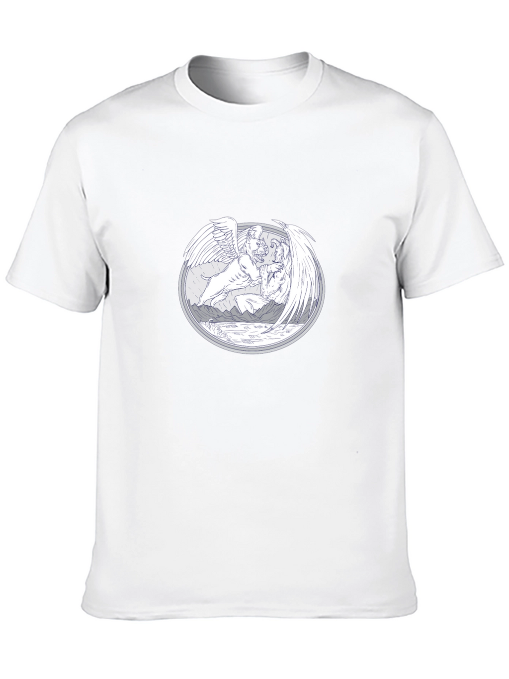 Unique Graphic T-Shirt - Mythical Winged Design