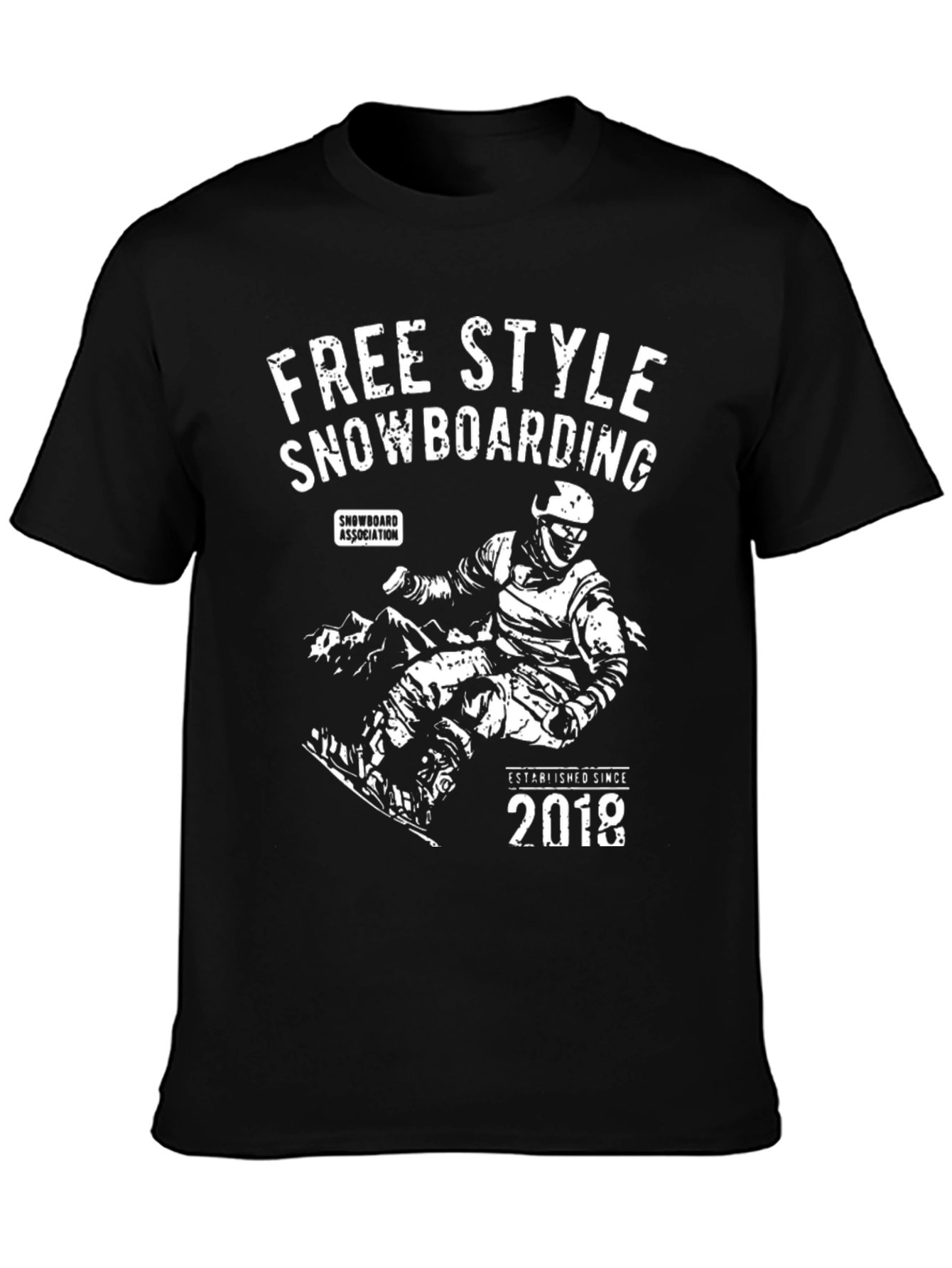 Freestyle Snowboarding Graphic Tee - Black Cotton T-Shirt