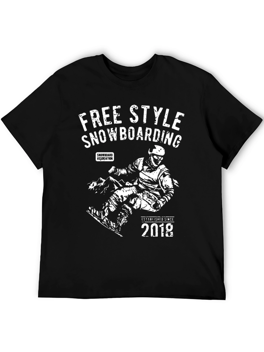 Freestyle Snowboarding Graphic Tee - Black Cotton T-Shirt