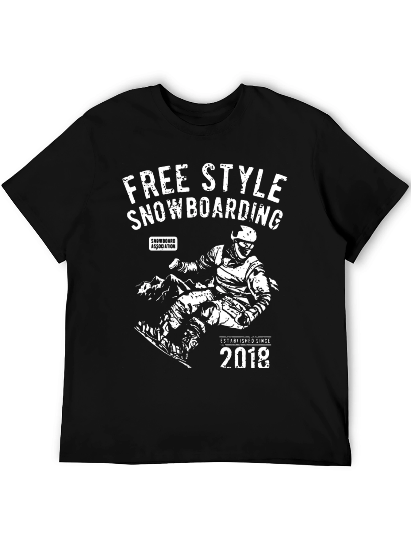 Freestyle Snowboarding Graphic Tee - Black Cotton T-Shirt