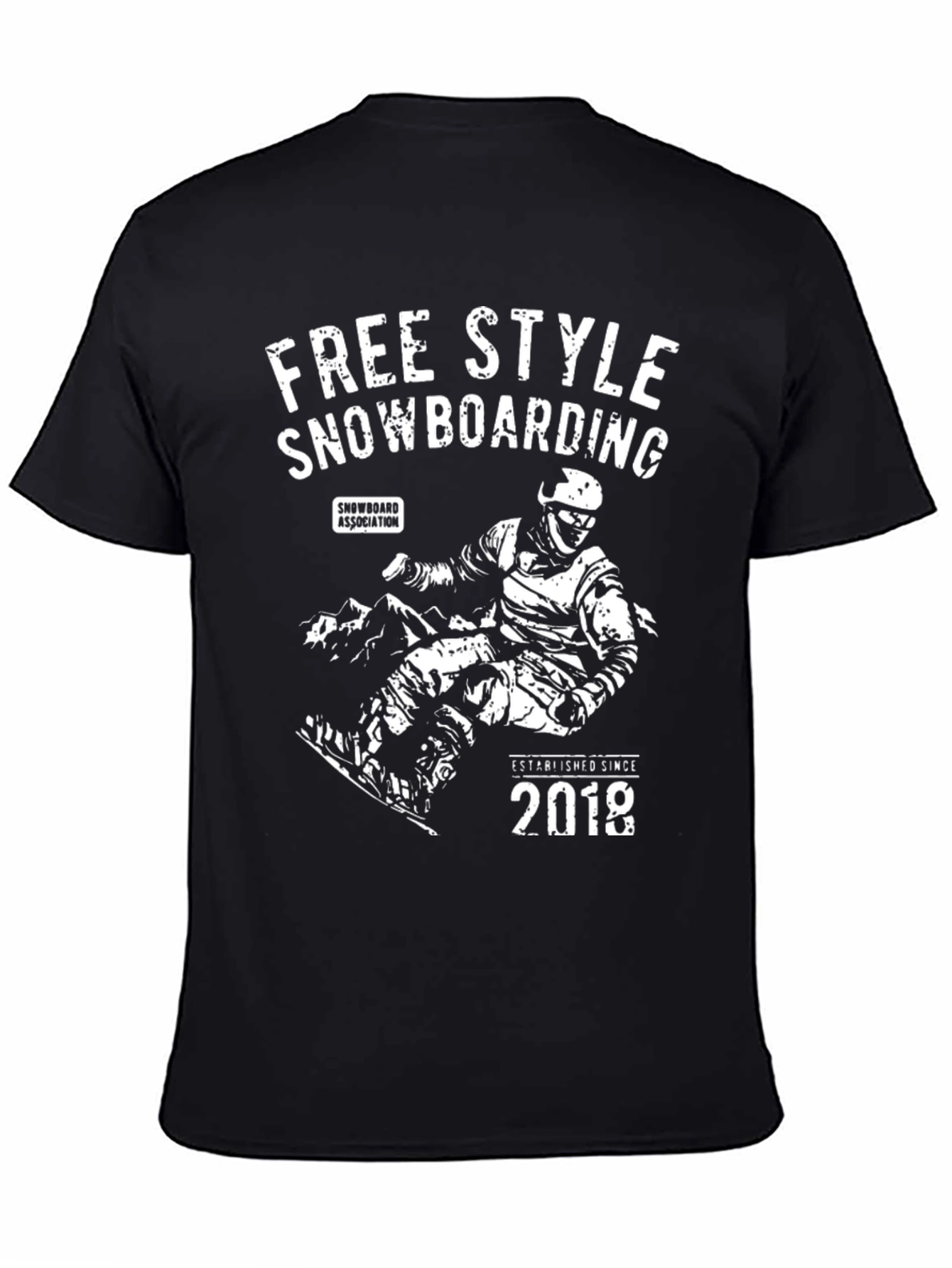 Freestyle Snowboarding Graphic Tee - Black Cotton T-Shirt