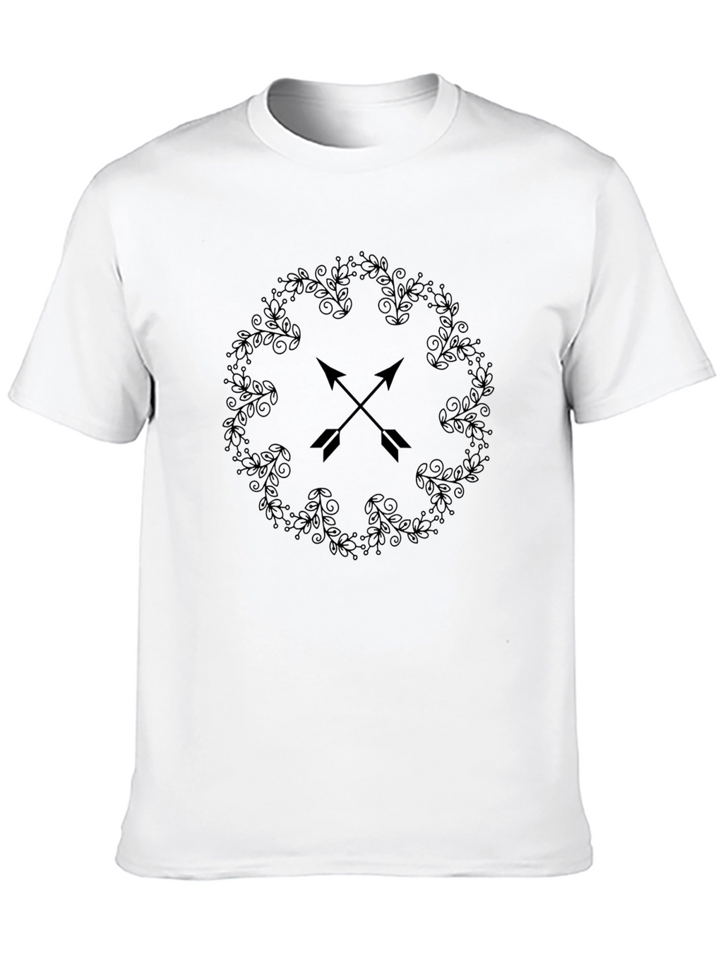 Mens Black Arrow Wreath Graphic Tee