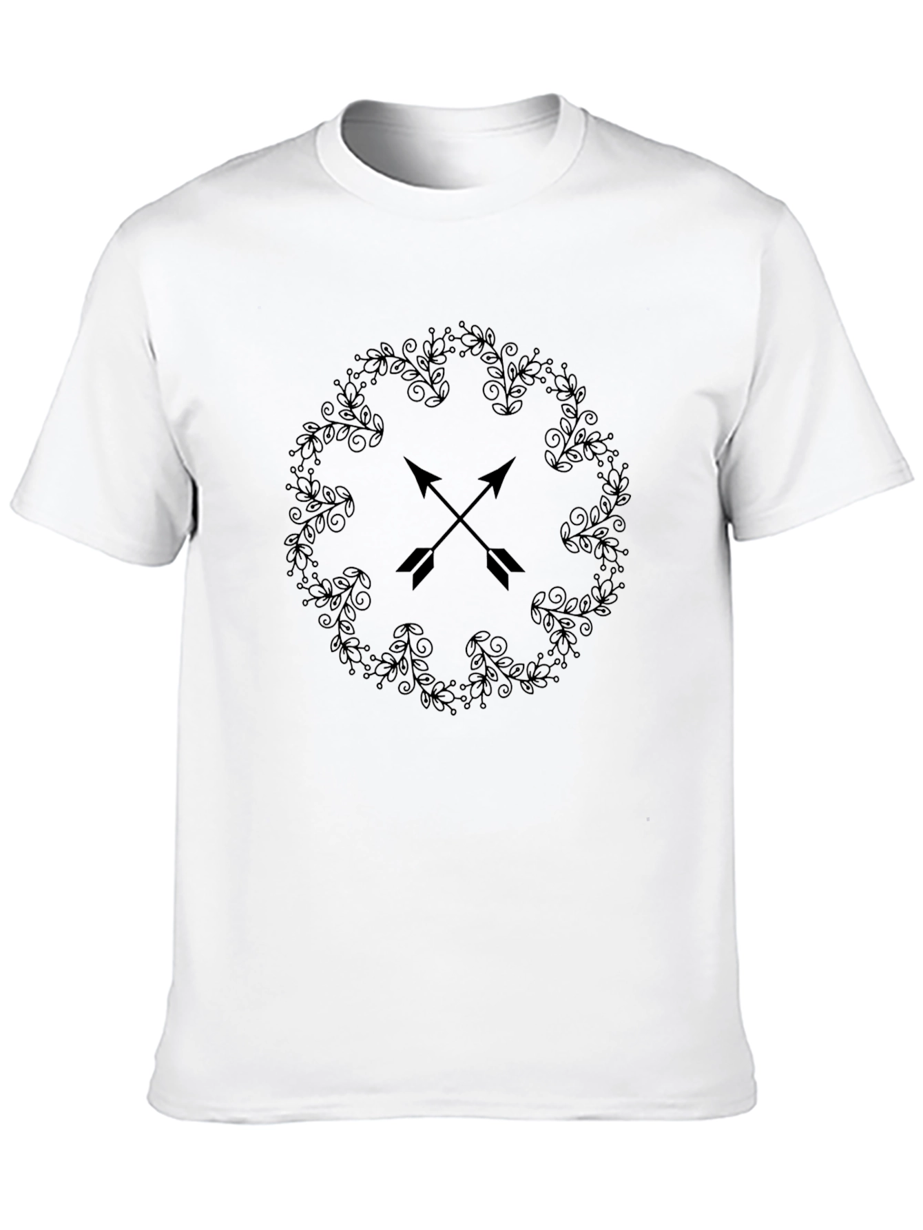 Mens Black Arrow Wreath Graphic Tee
