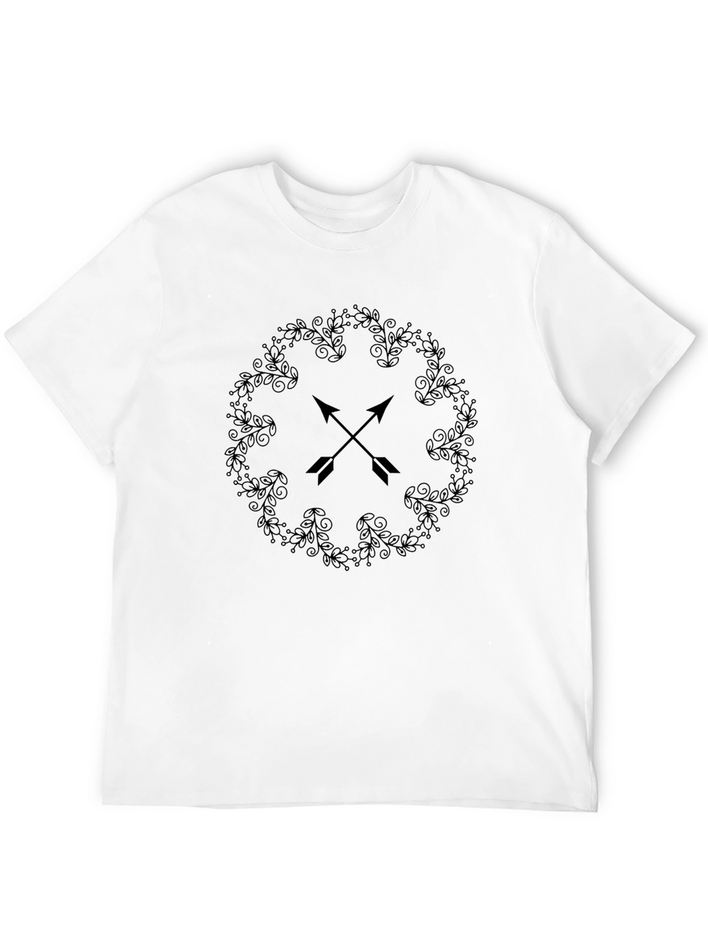 Mens Black Arrow Wreath Graphic Tee