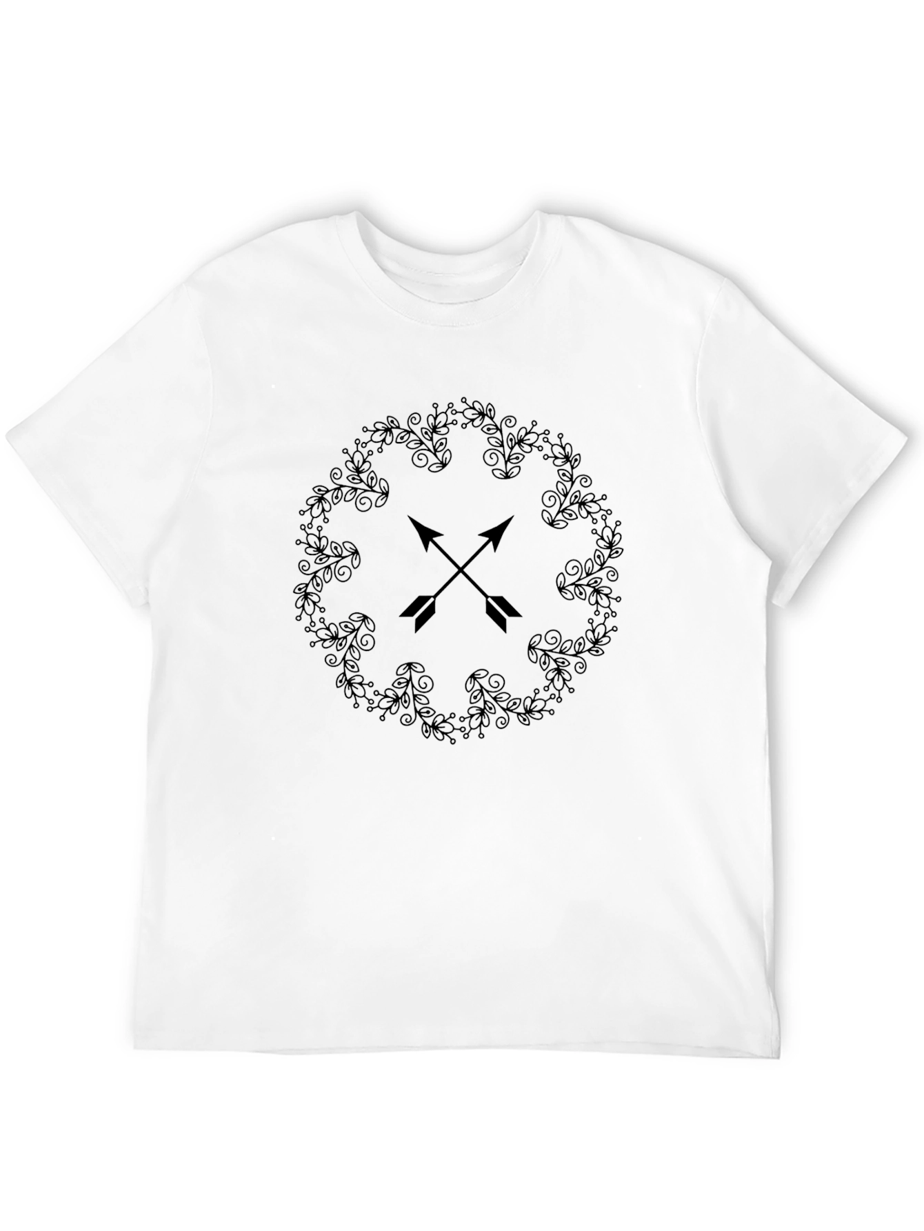 Mens Black Arrow Wreath Graphic Tee