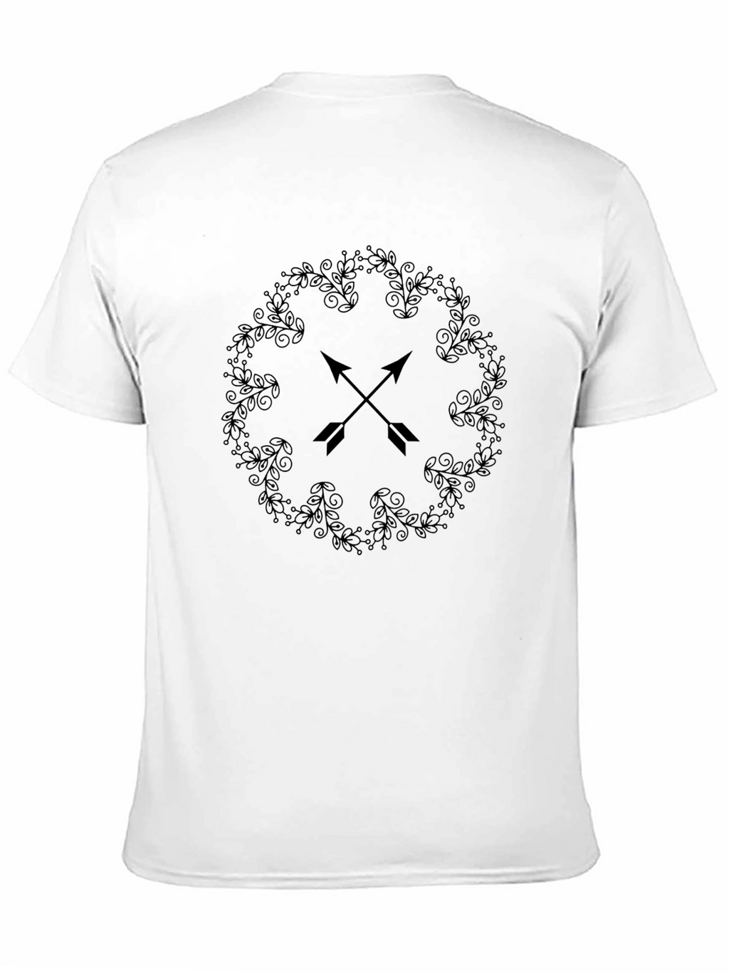 Mens Black Arrow Wreath Graphic Tee
