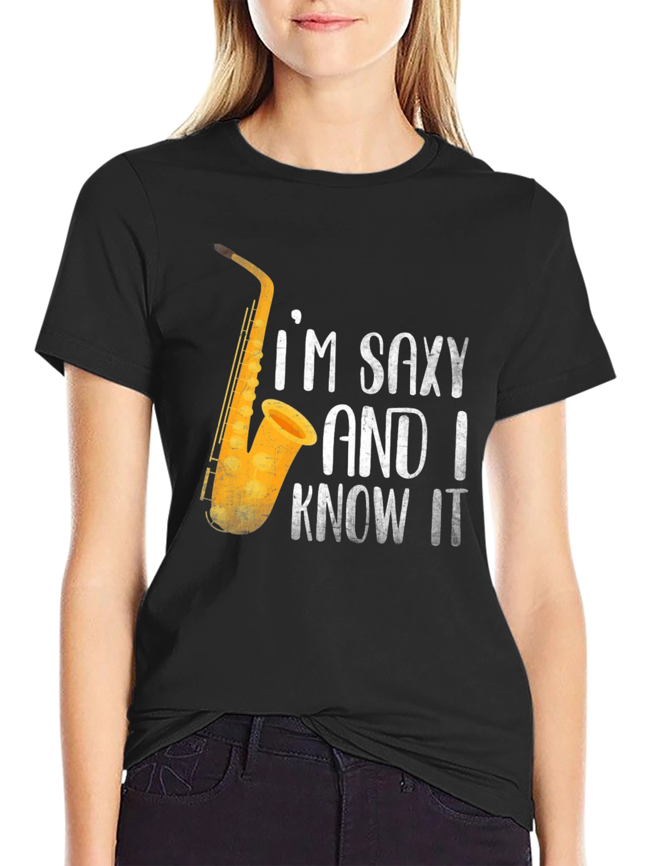 Saxy & I Know It T-Shirt | Funny Saxophone Player Tee
