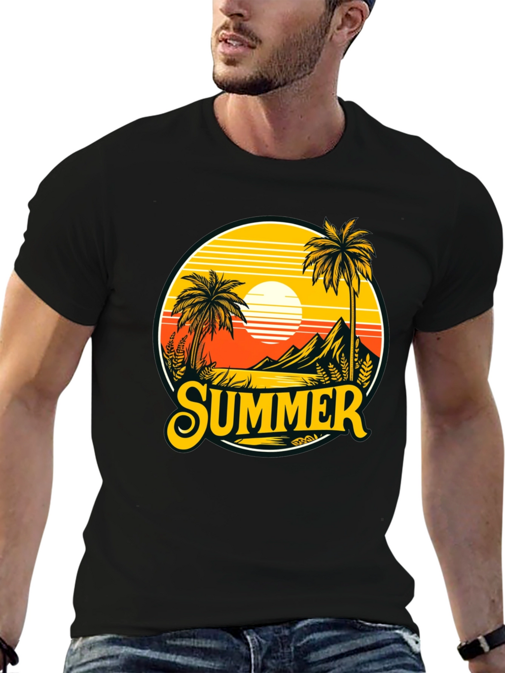 Summer T-Shirt Palm Tree Graphic Tee