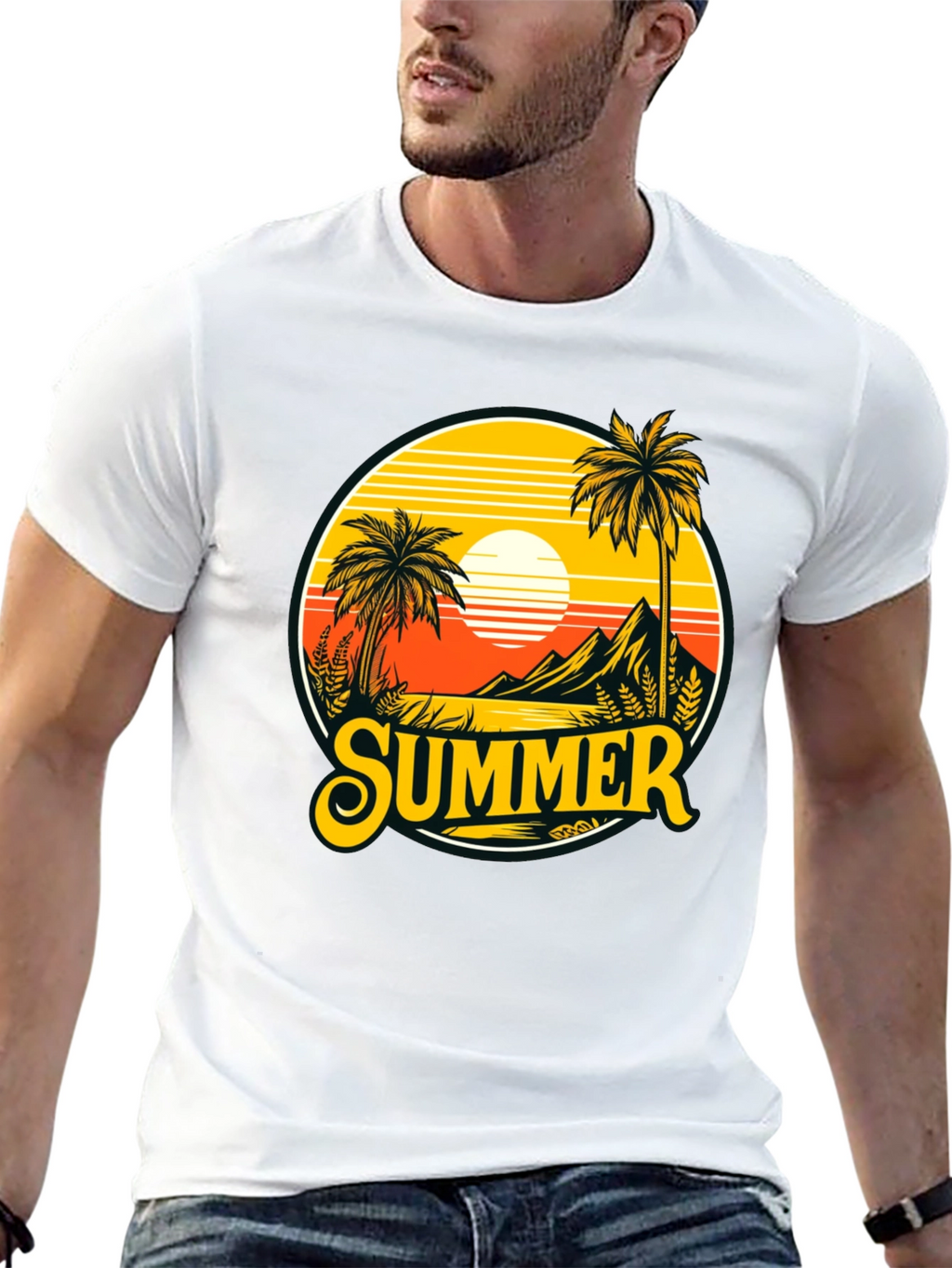 Summer T-Shirt Palm Tree Graphic Tee