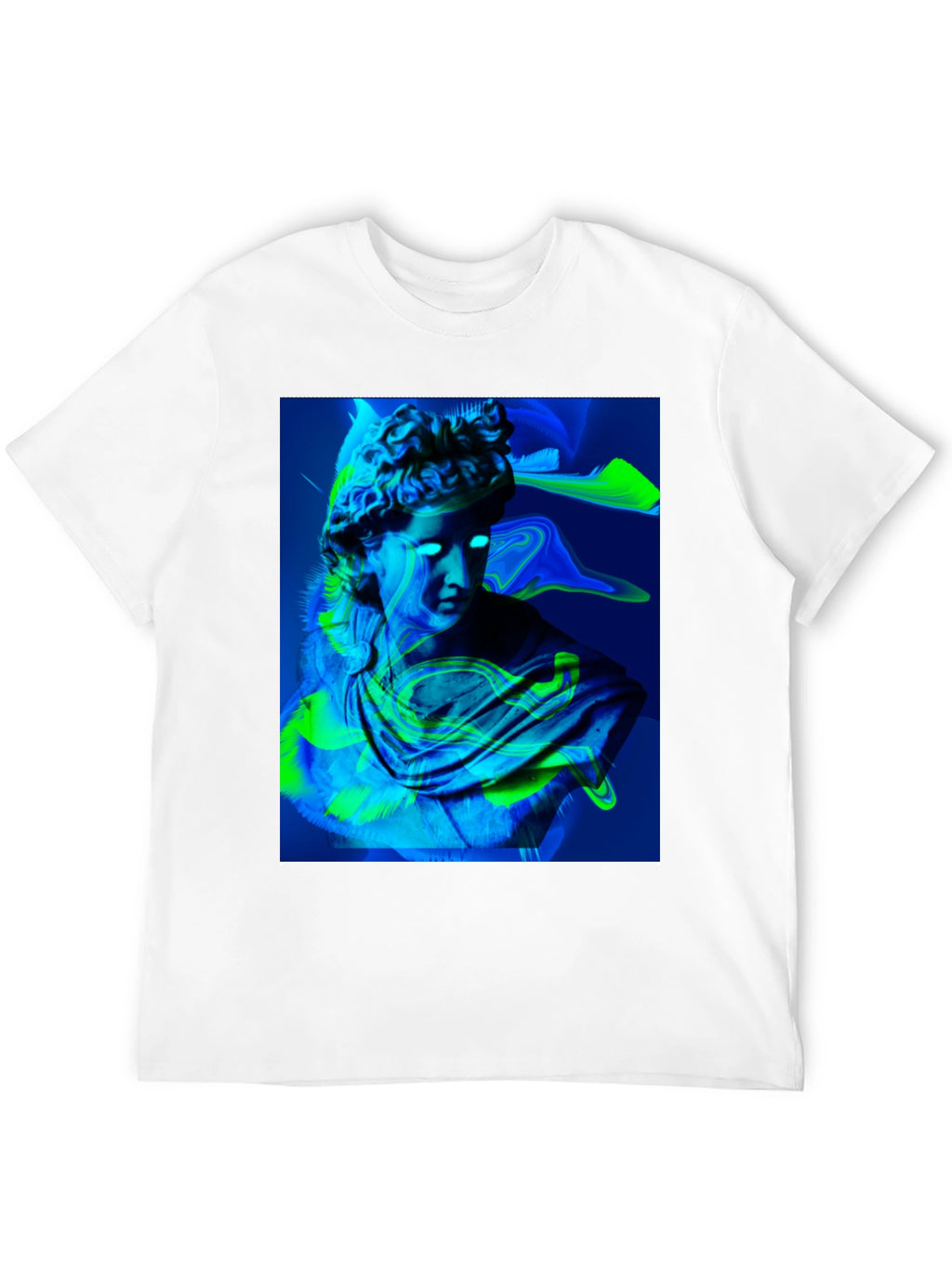 Neon Bust Graphic Tee - Black Cotton T-Shirt