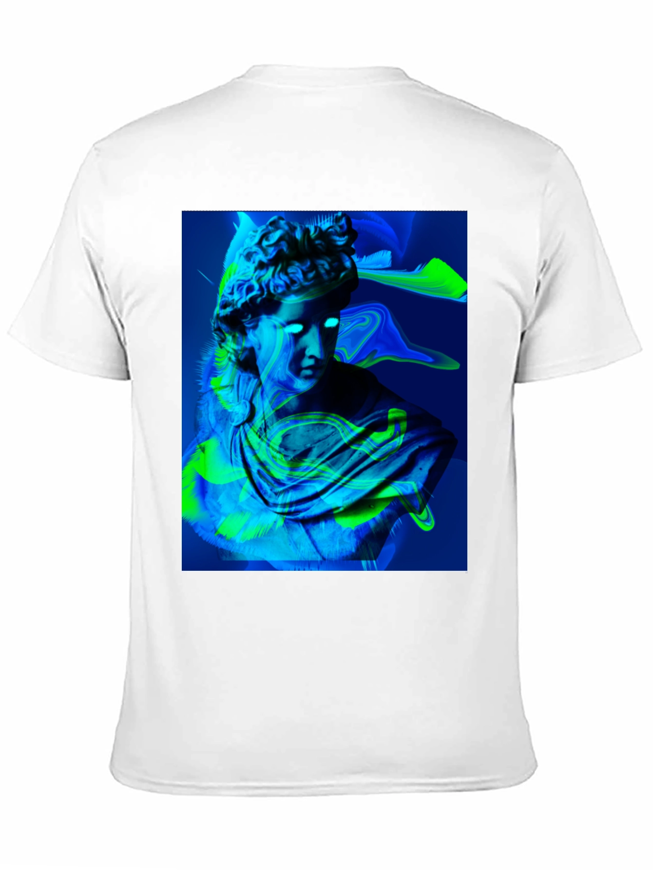 Neon Bust Graphic Tee - Black Cotton T-Shirt