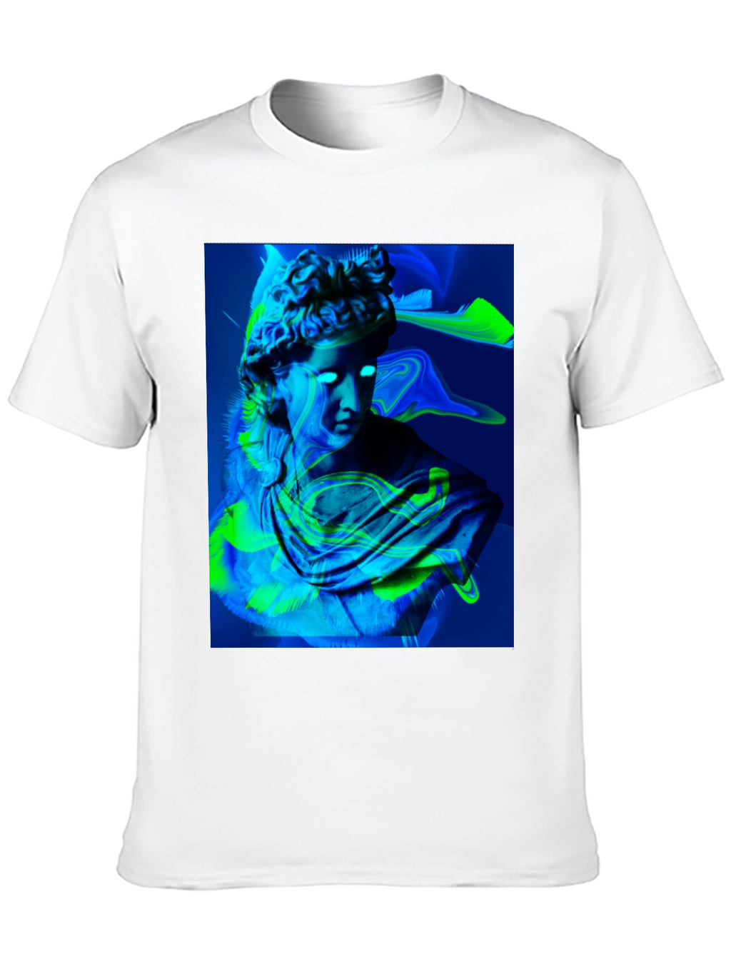 Neon Bust Graphic Tee - Black Cotton T-Shirt
