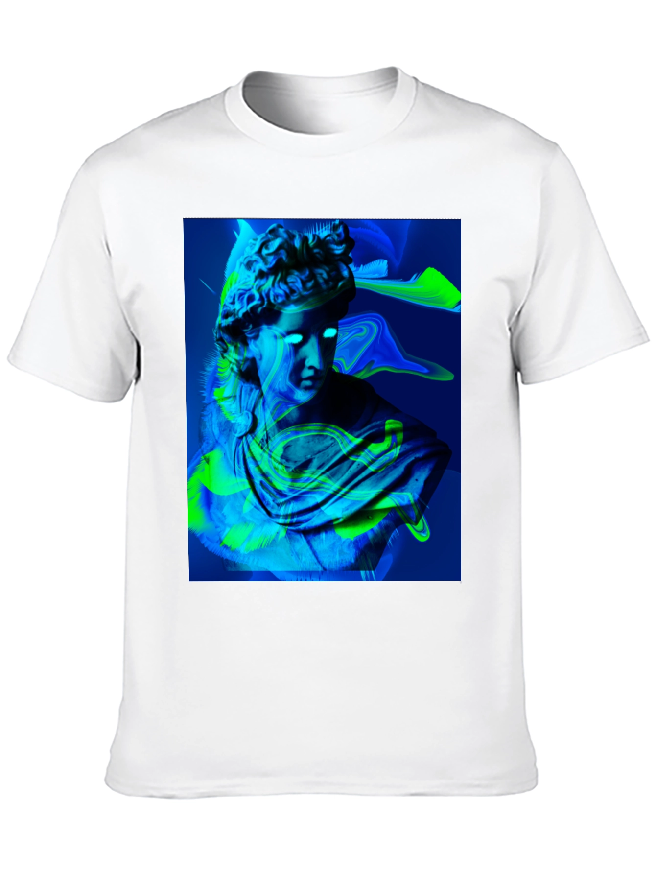 Neon Bust Graphic Tee - Black Cotton T-Shirt