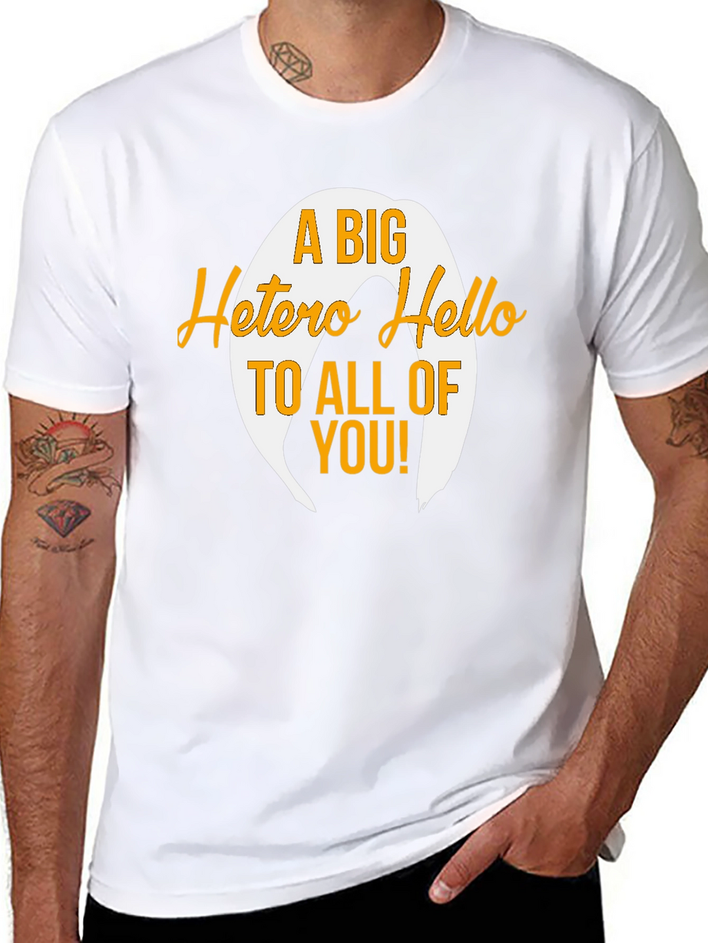 A Big Hetero Hello Black T-Shirt