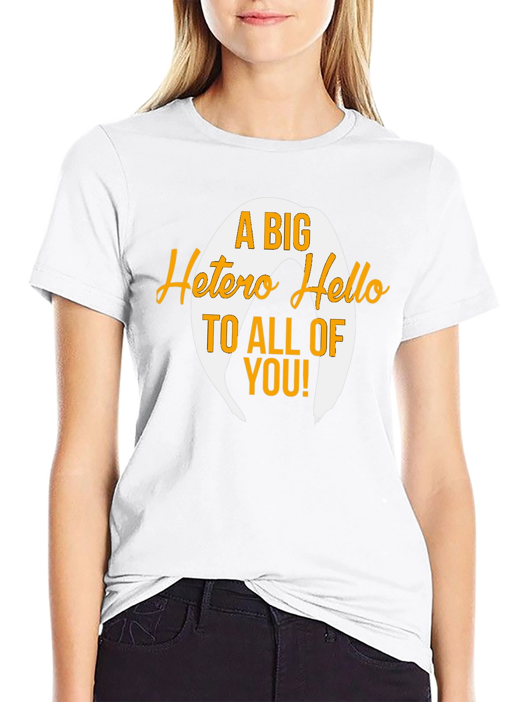 A Big Hetero Hello Black T-Shirt