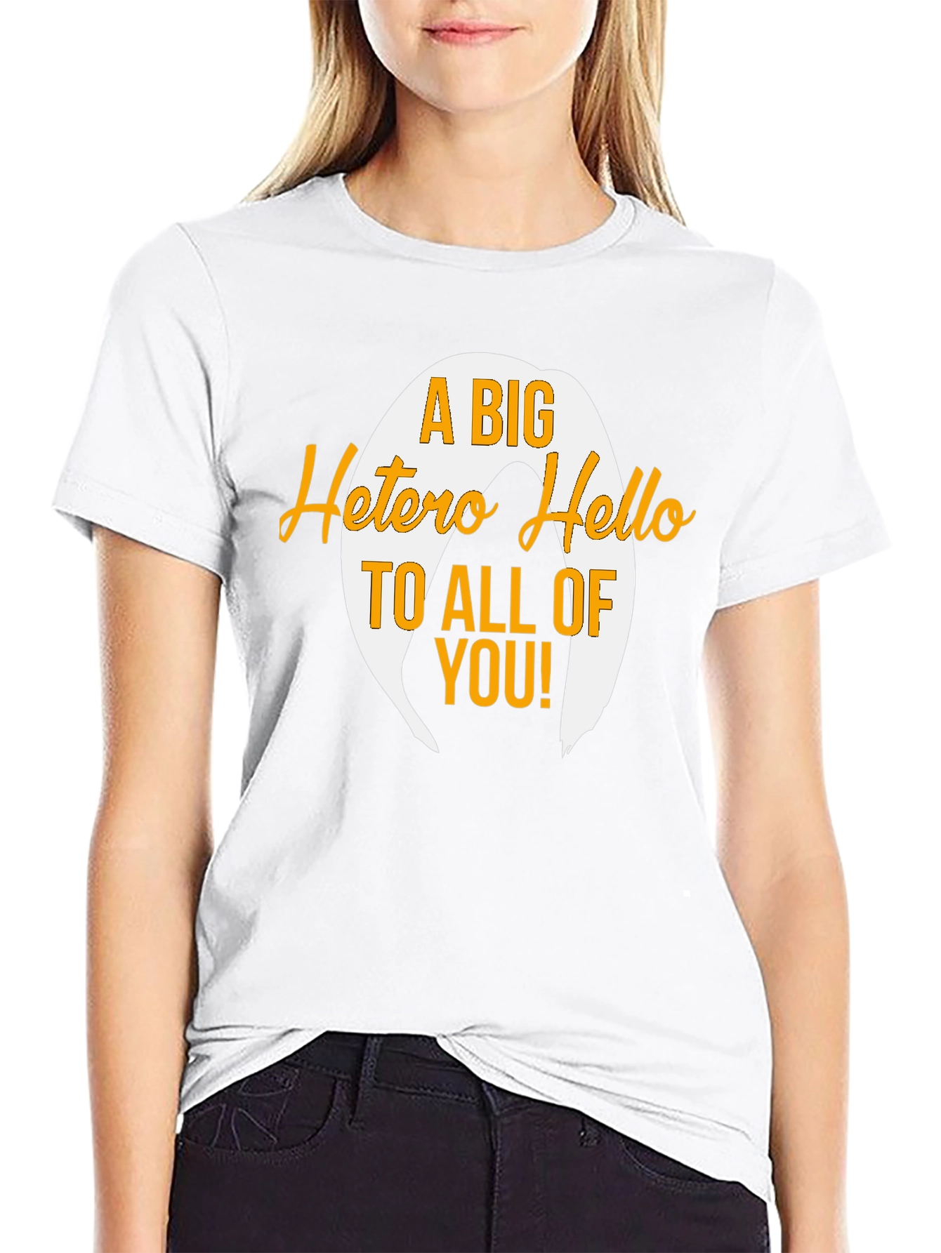 A Big Hetero Hello Black T-Shirt