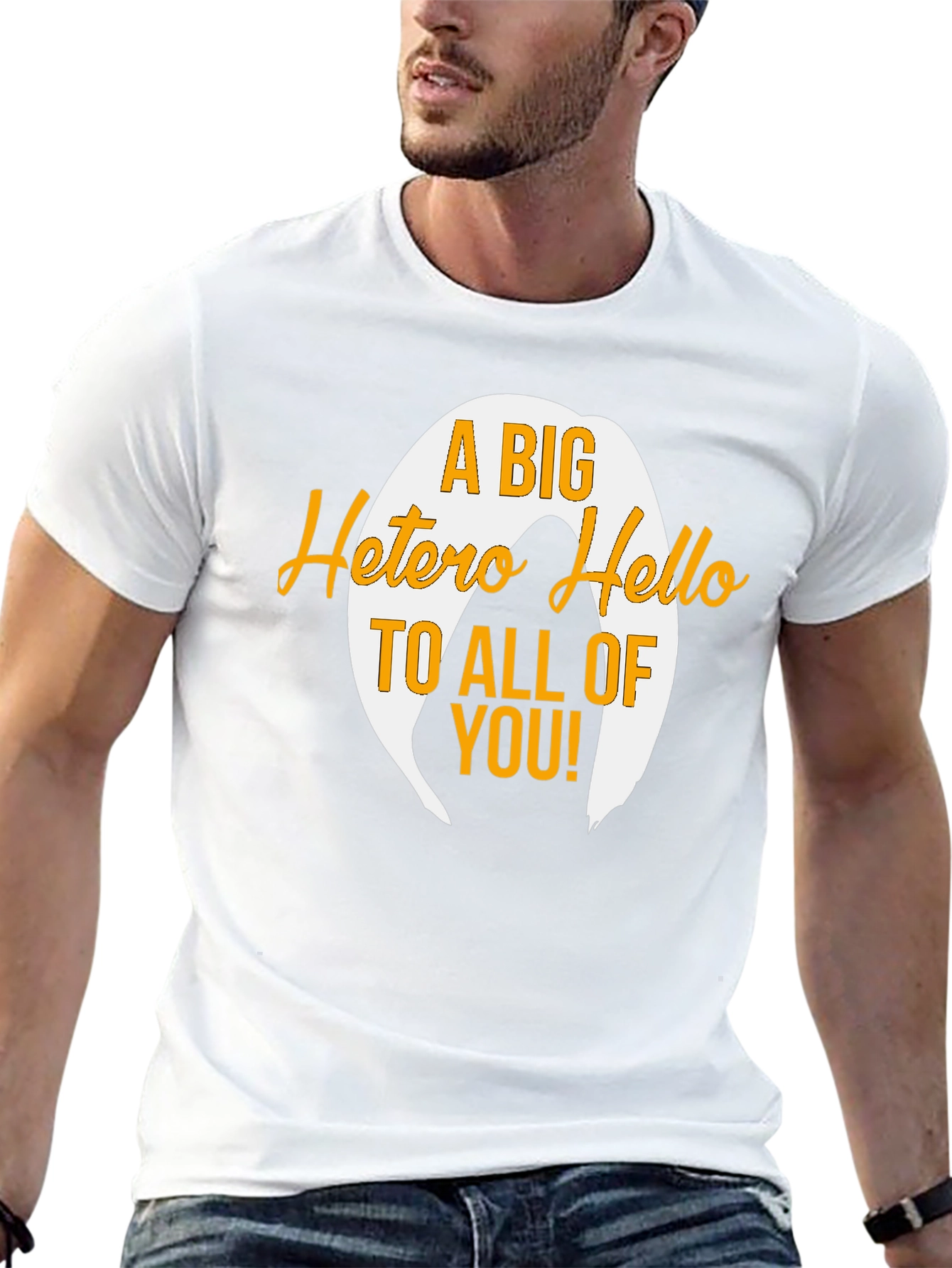 A Big Hetero Hello Black T-Shirt